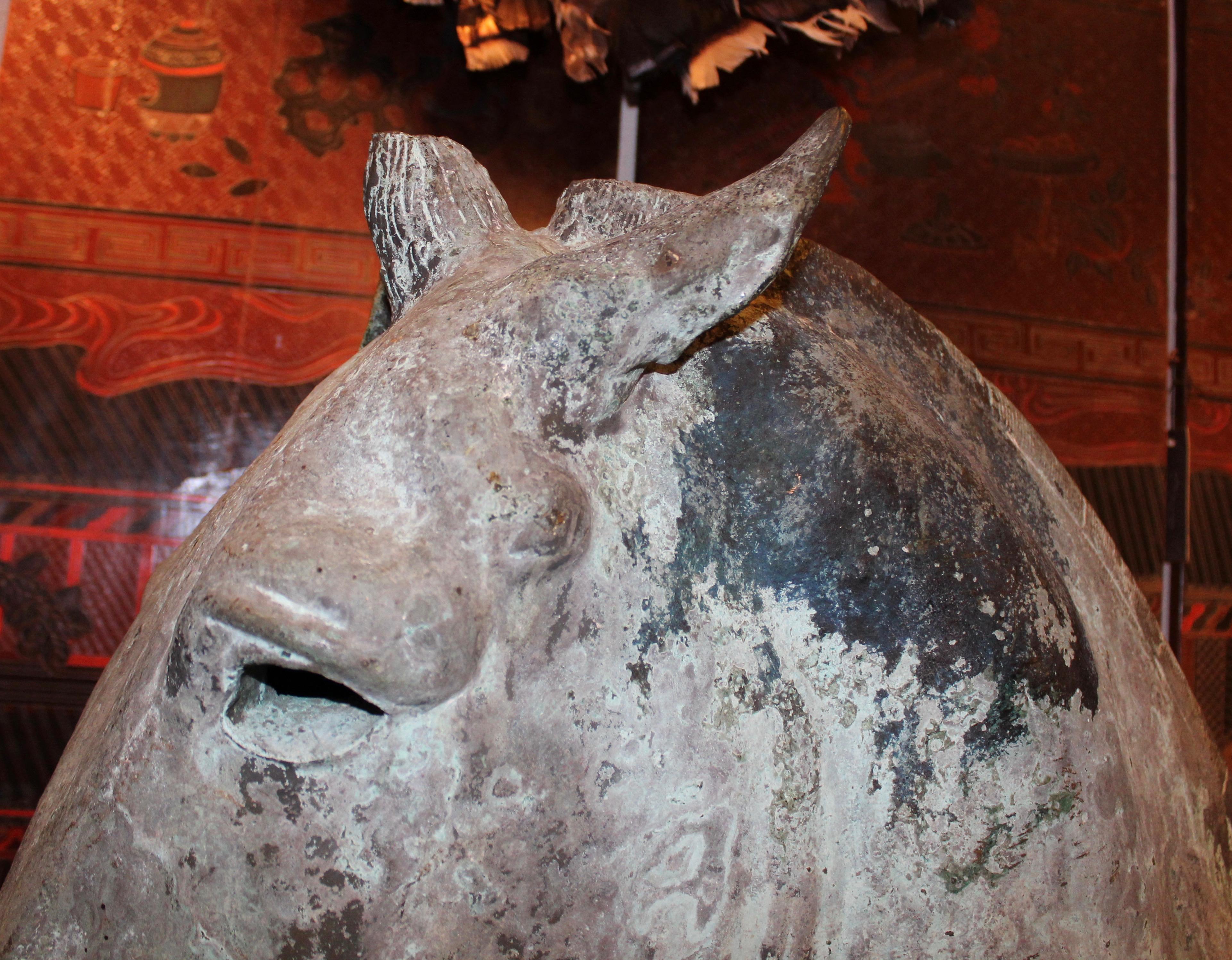 bronze horse head sculpture