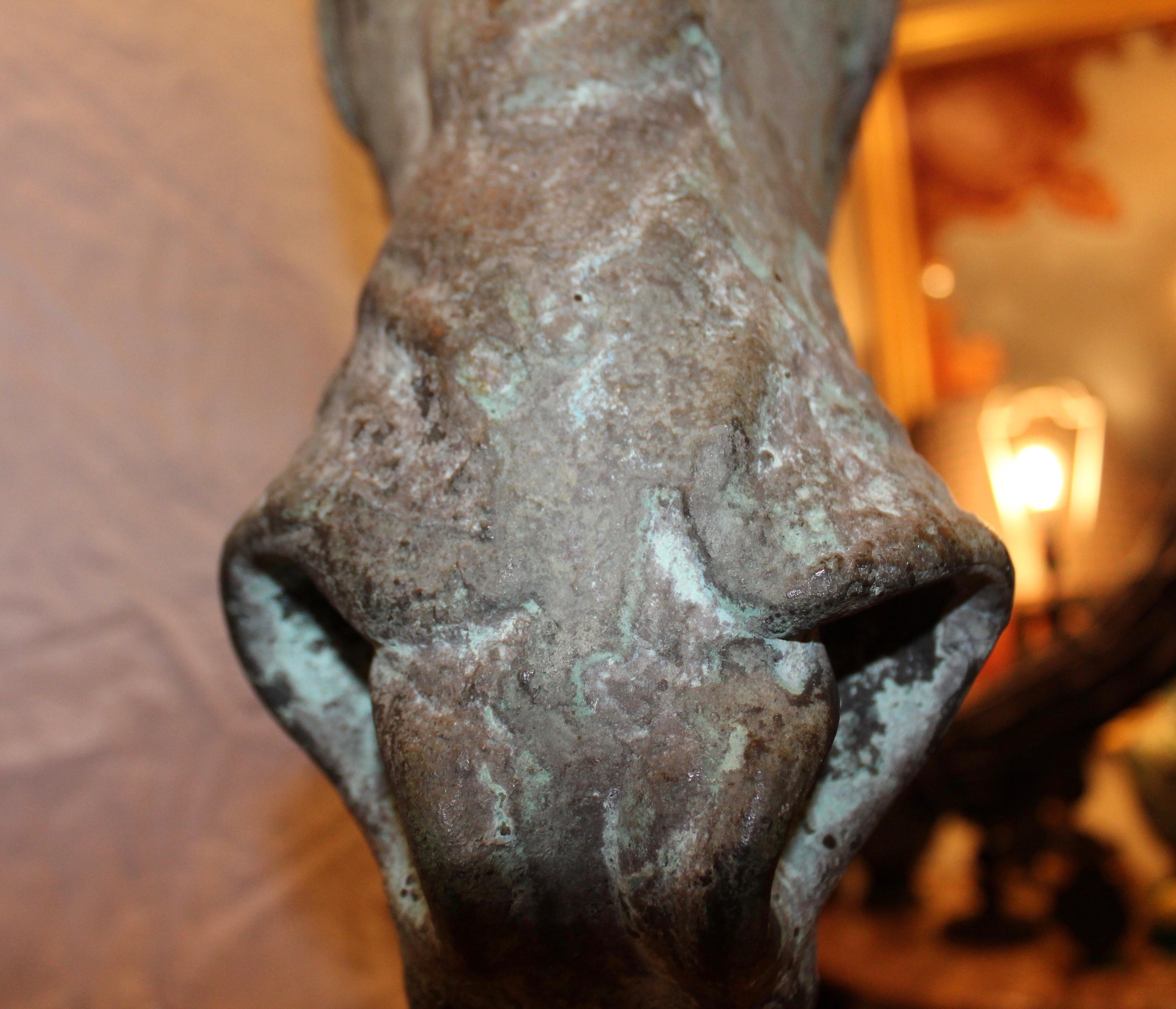 Large Italian 19th Century Bronze Grand Tour Sculpture of a Horses Head For Sale 3