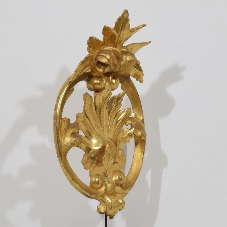 Large Italian 19th Century Carved Giltwood Ornament For Sale at 1stDibs