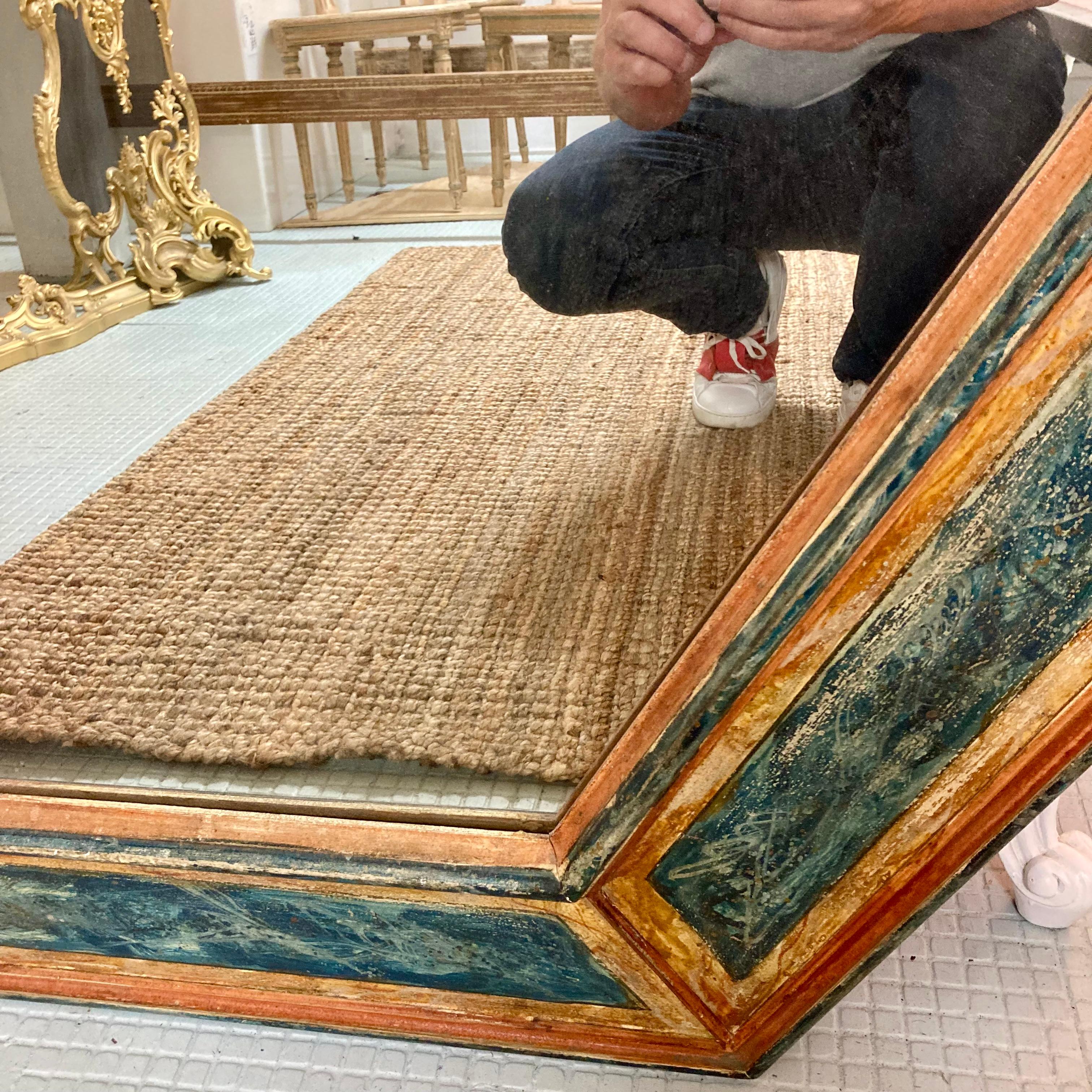 Large Italian 19th Century Faux Marble Painted Mirror For Sale 6
