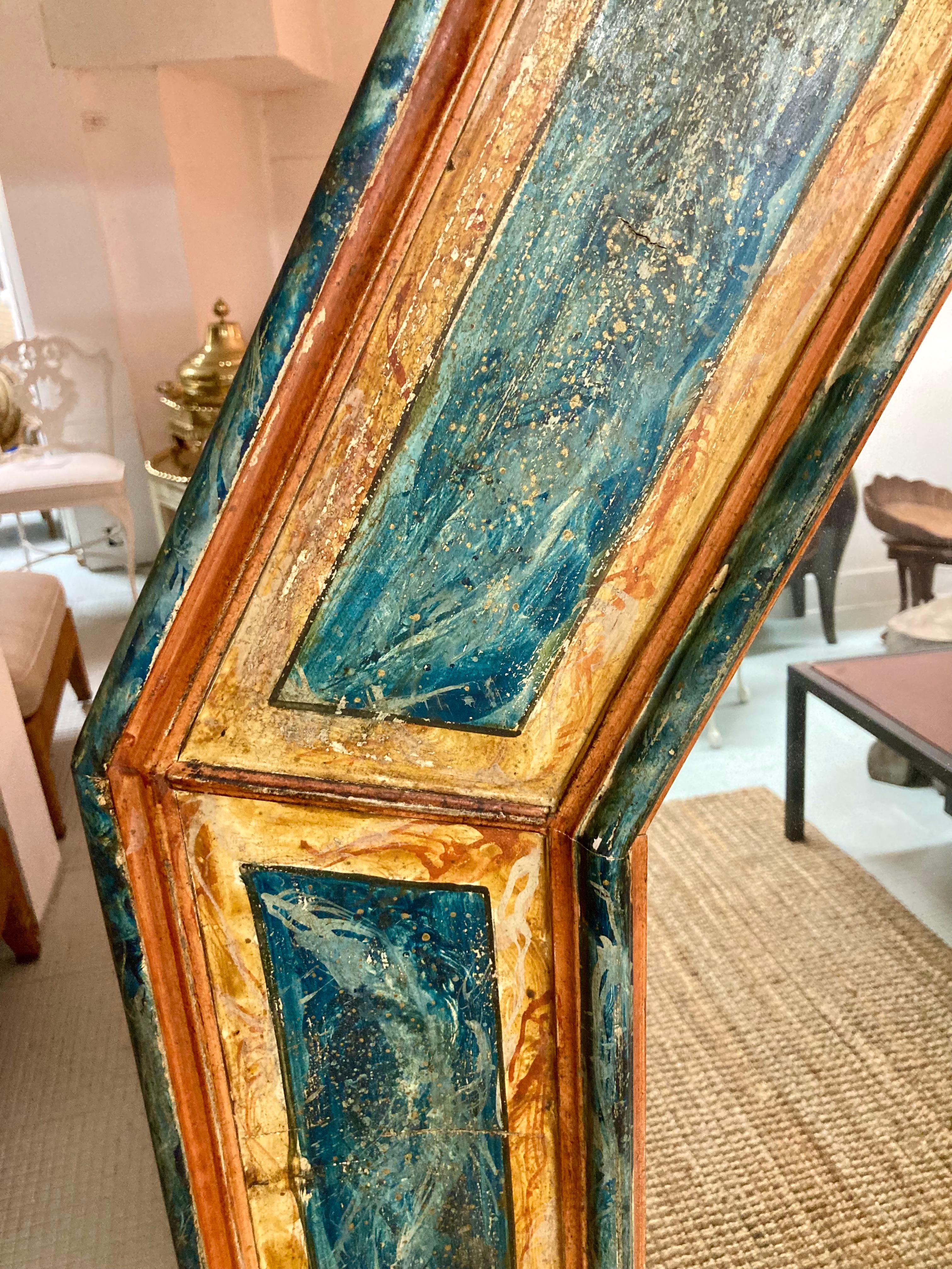 Large Italian 19th Century Faux Marble Painted Mirror For Sale 2