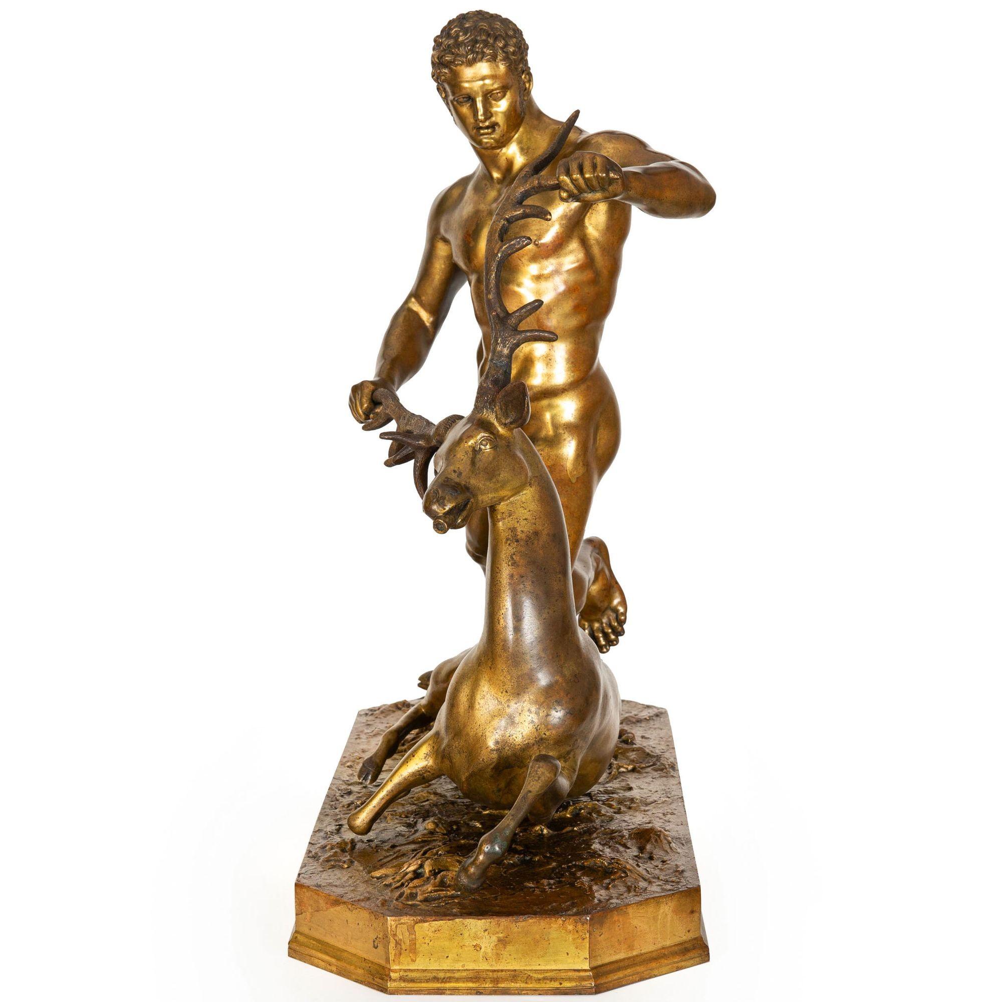 Italiano Grande scultura in bronzo Grand Tour del XIX secolo 