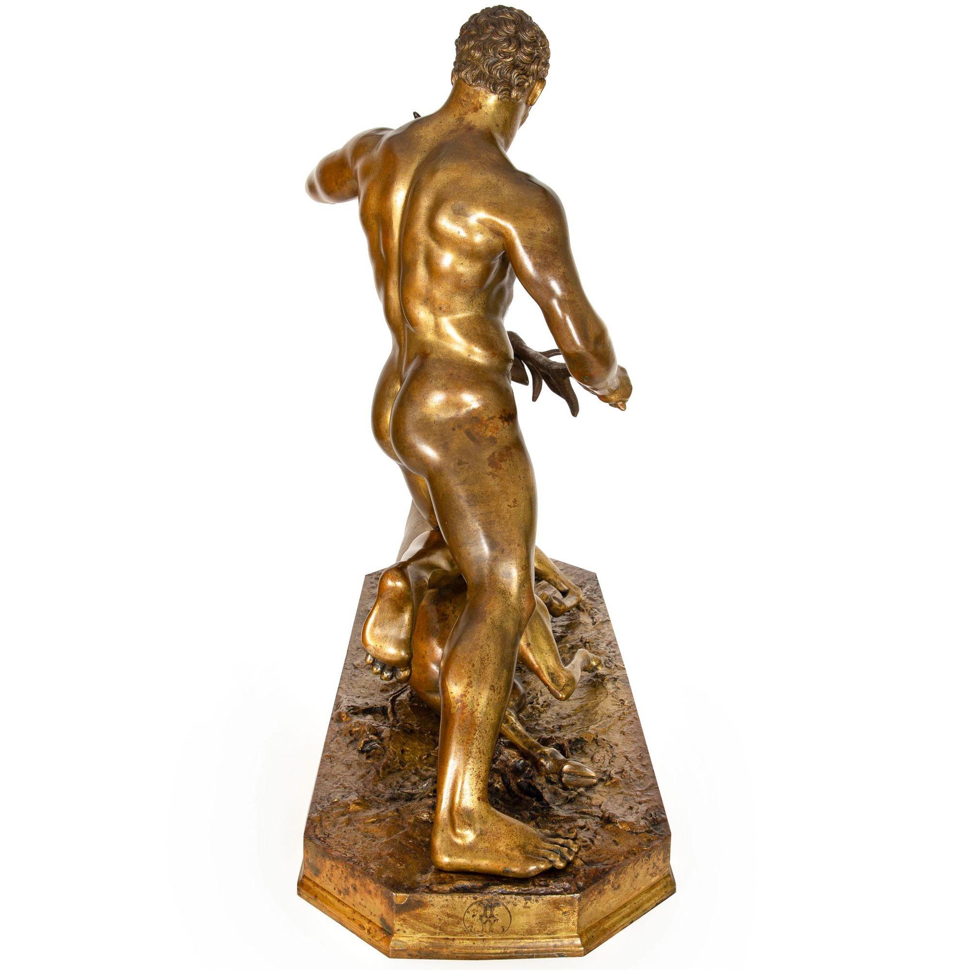 Dorato Grande scultura in bronzo Grand Tour del XIX secolo 