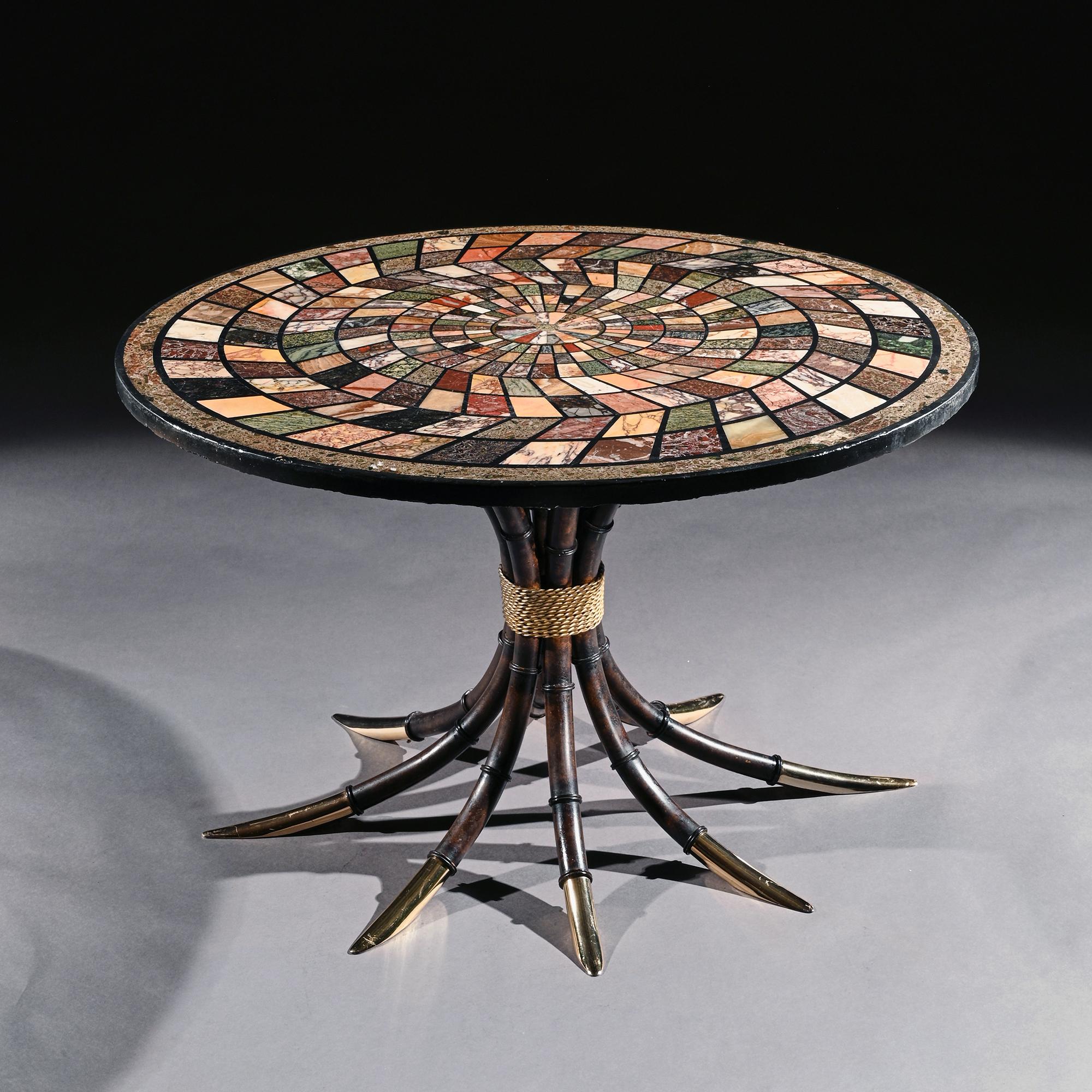 Large Italian 19th Century Specimen Marble Top Centre Table 9