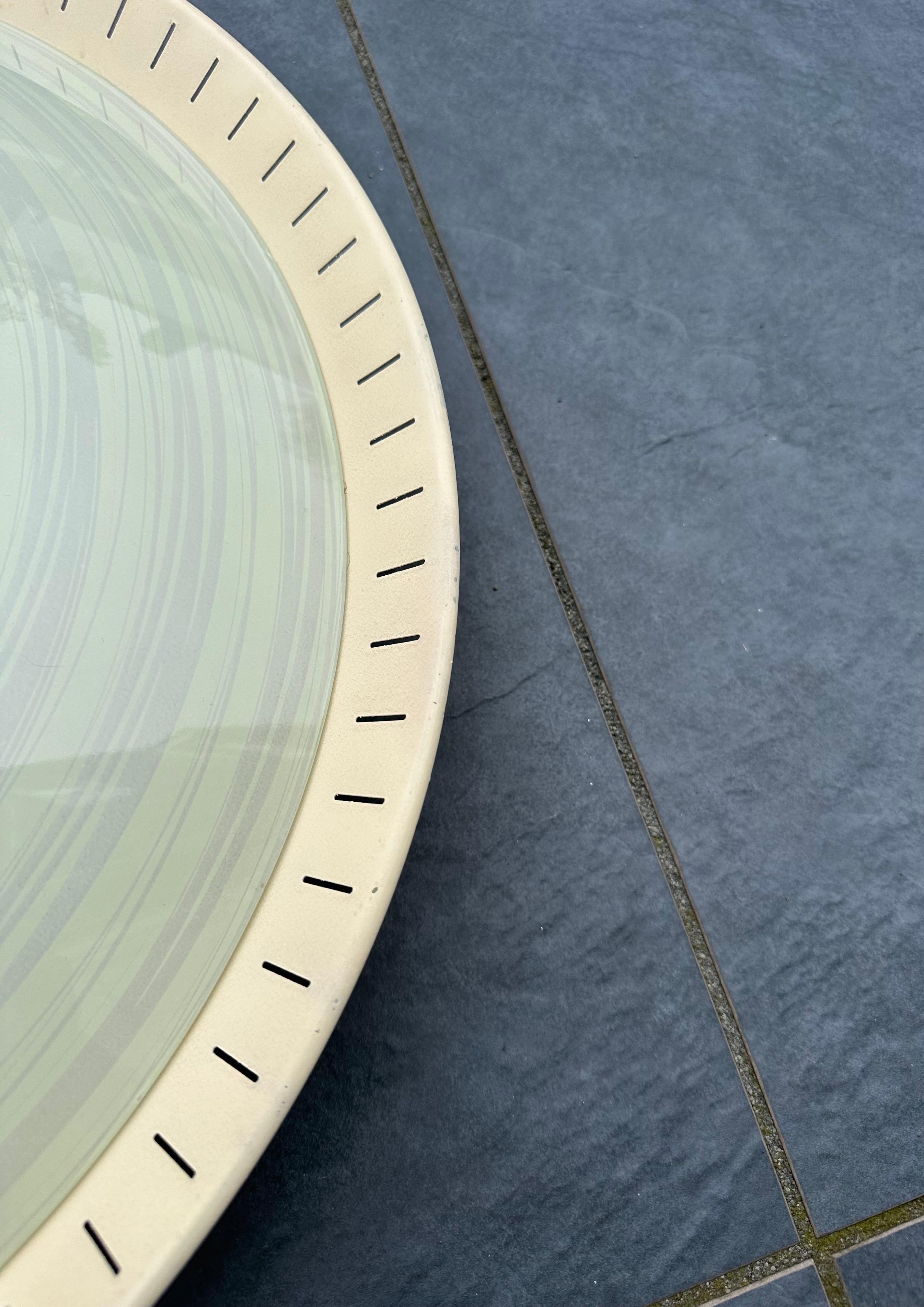 Großer italienischer 3flammiger Midcentury-Modern-Wandleuchter aus Glas oder Einbaubeleuchtung im Angebot 3
