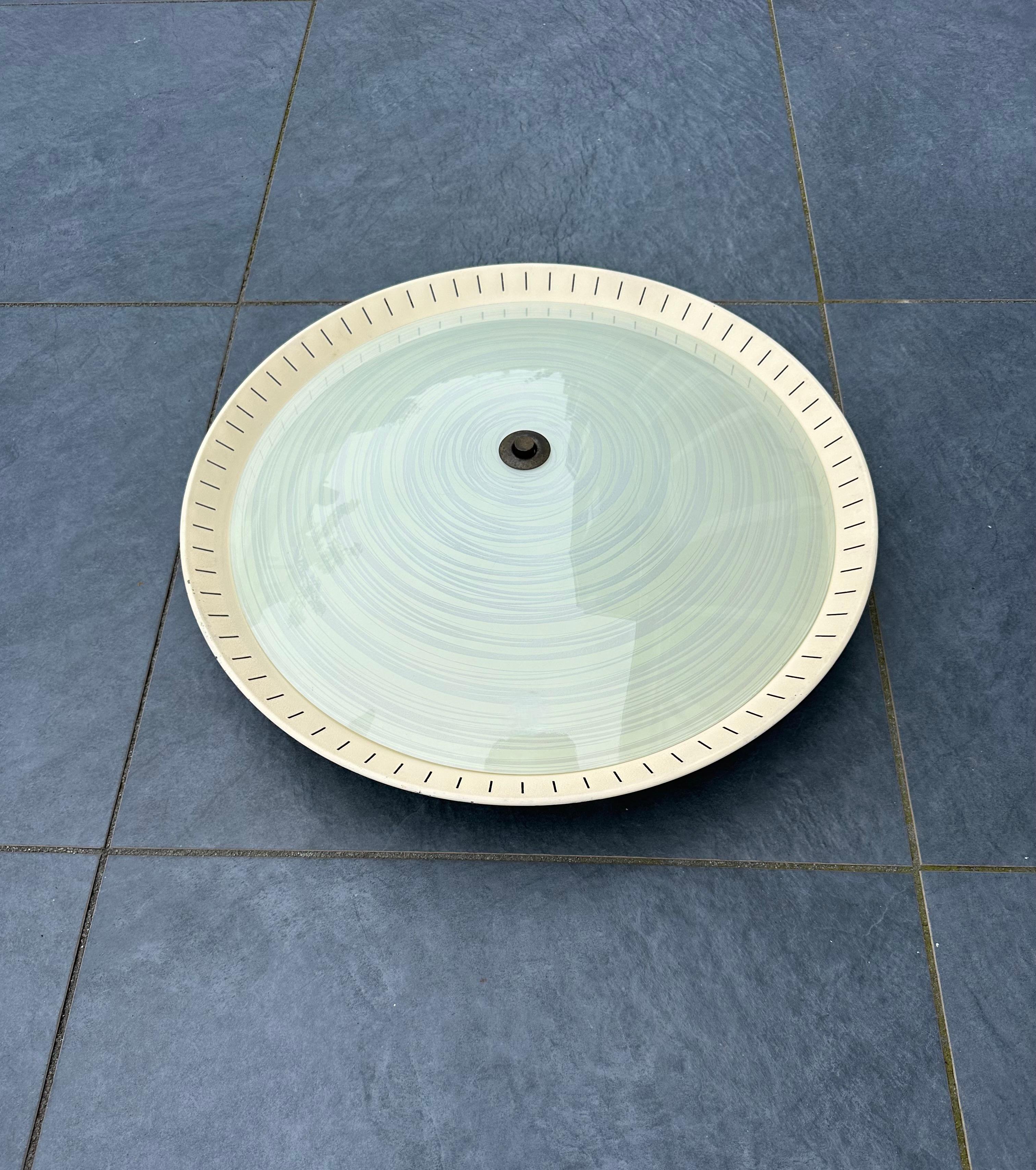 Großer italienischer 3flammiger Midcentury-Modern-Wandleuchter aus Glas oder Einbaubeleuchtung (Moderne der Mitte des Jahrhunderts) im Angebot