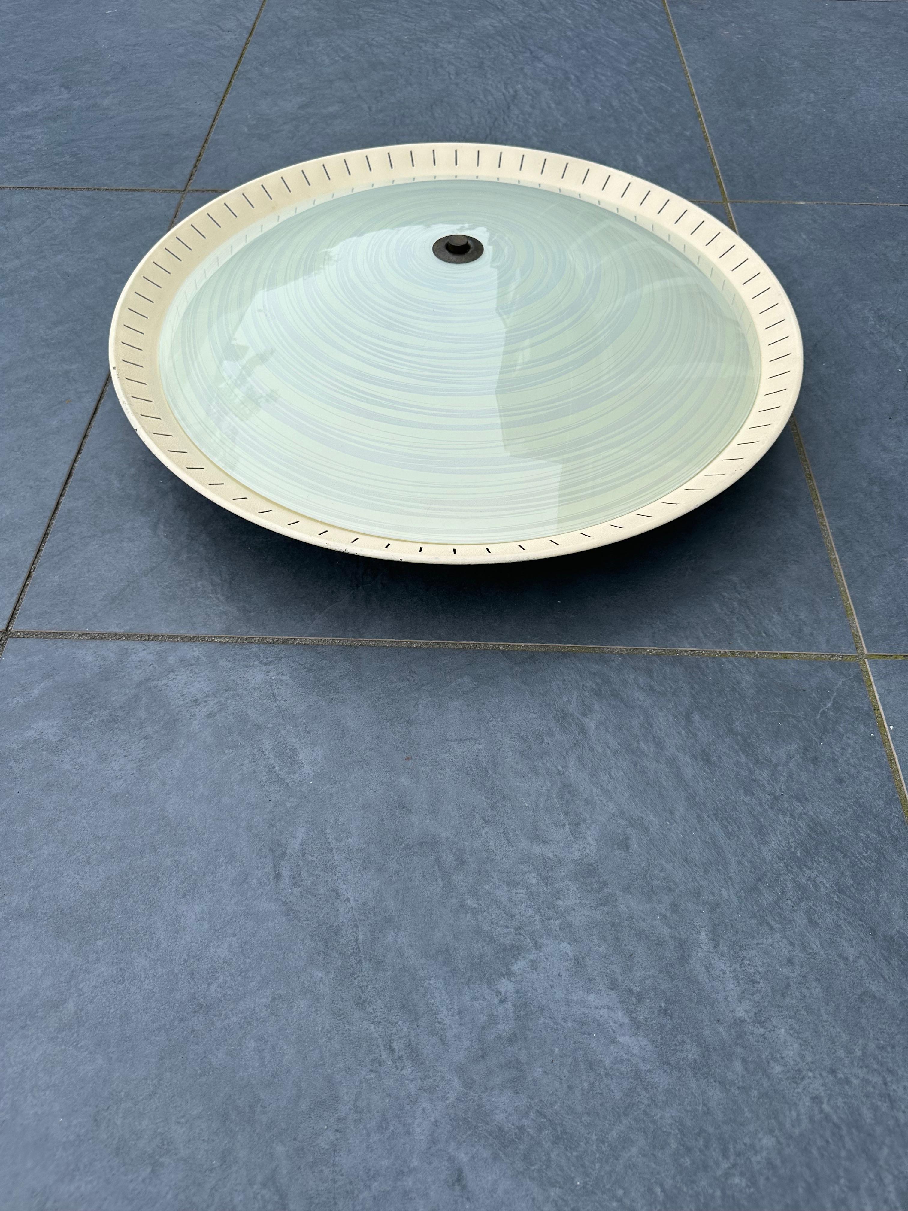 Großer italienischer 3flammiger Midcentury-Modern-Wandleuchter aus Glas oder Einbaubeleuchtung (Italienisch) im Angebot