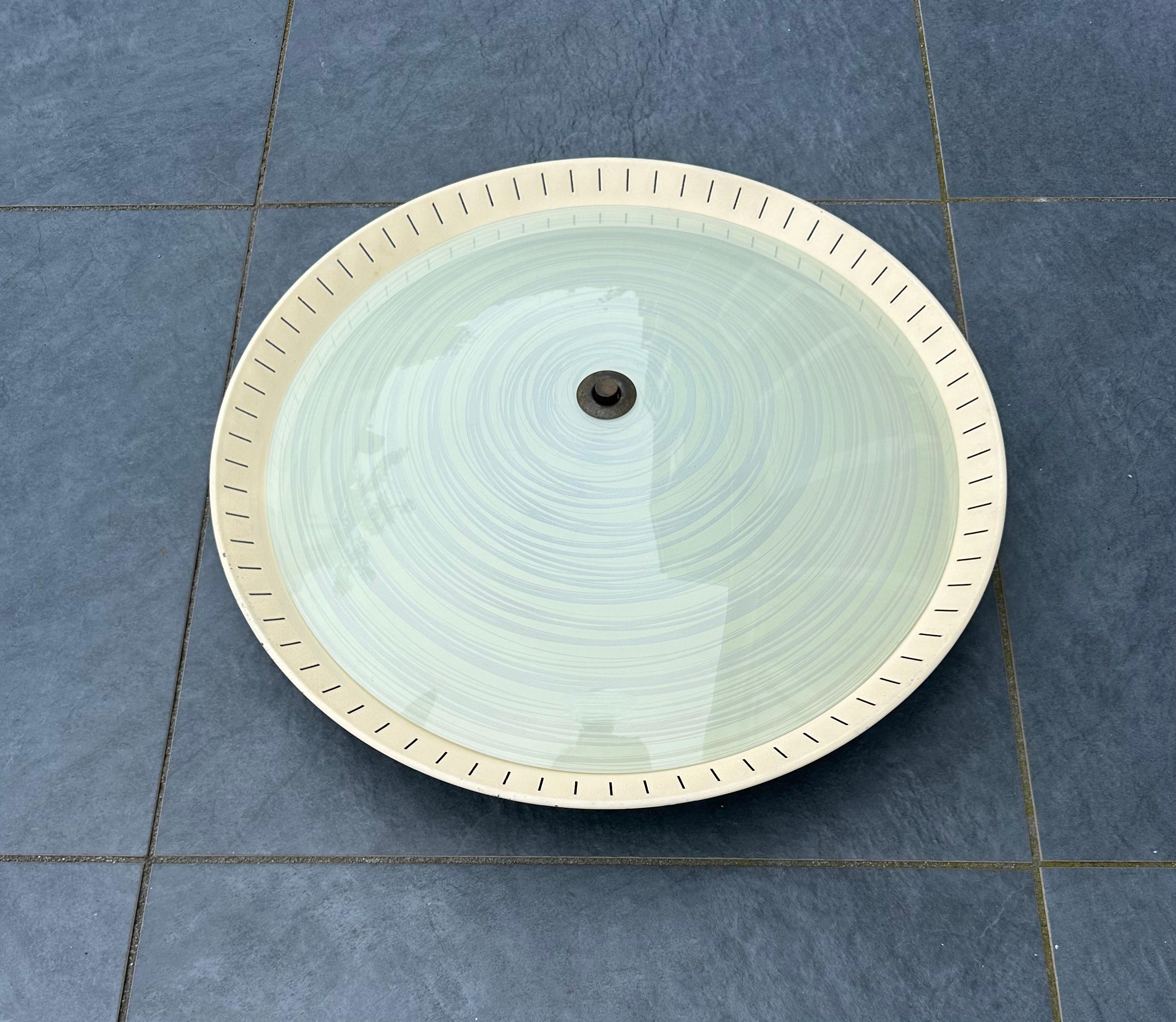 Großer italienischer 3flammiger Midcentury-Modern-Wandleuchter aus Glas oder Einbaubeleuchtung (Handgefertigt) im Angebot