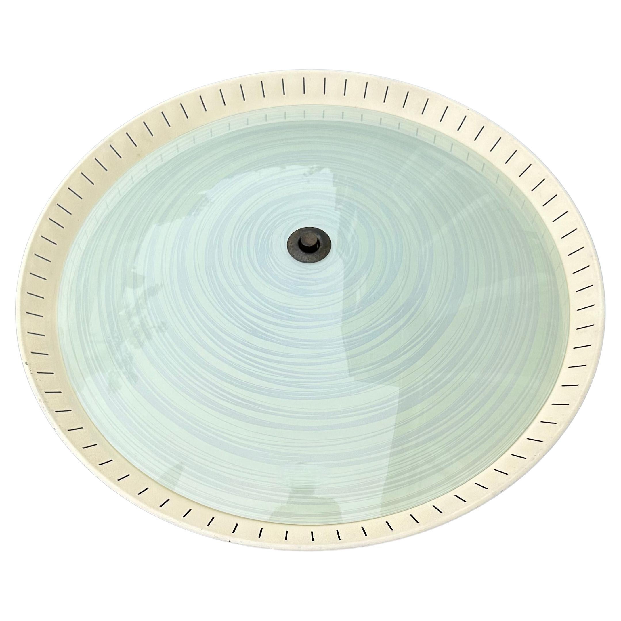 Großer italienischer 3flammiger Midcentury-Modern-Wandleuchter aus Glas oder Einbaubeleuchtung