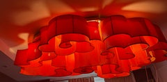 Large Italian 70's Abstract Design Ceiling Light