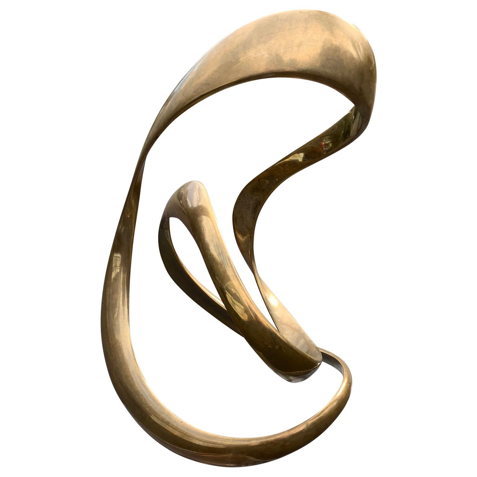 Large Italian Abstract Sculpture in Brass 5