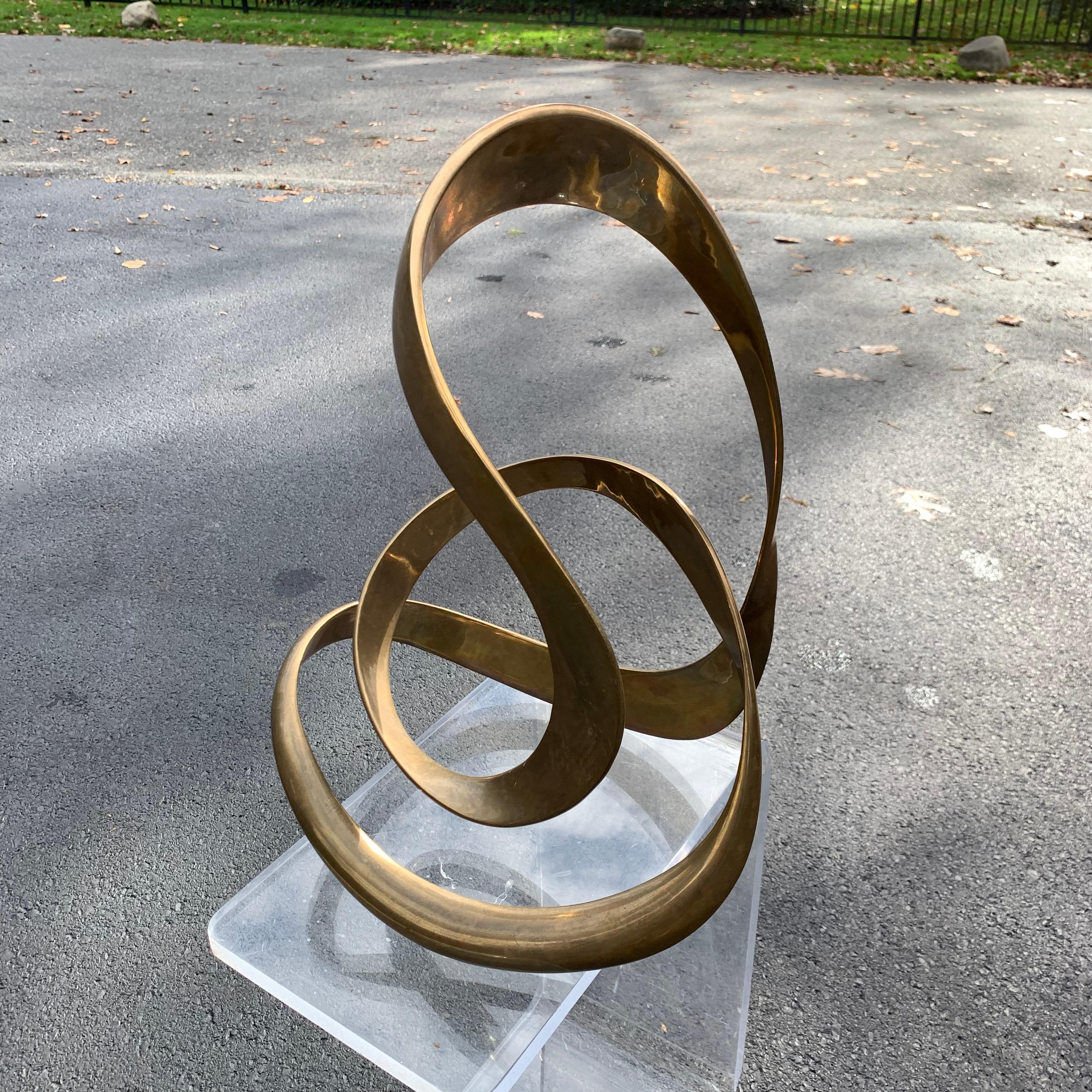 Large Italian Abstract Sculpture in Brass 6