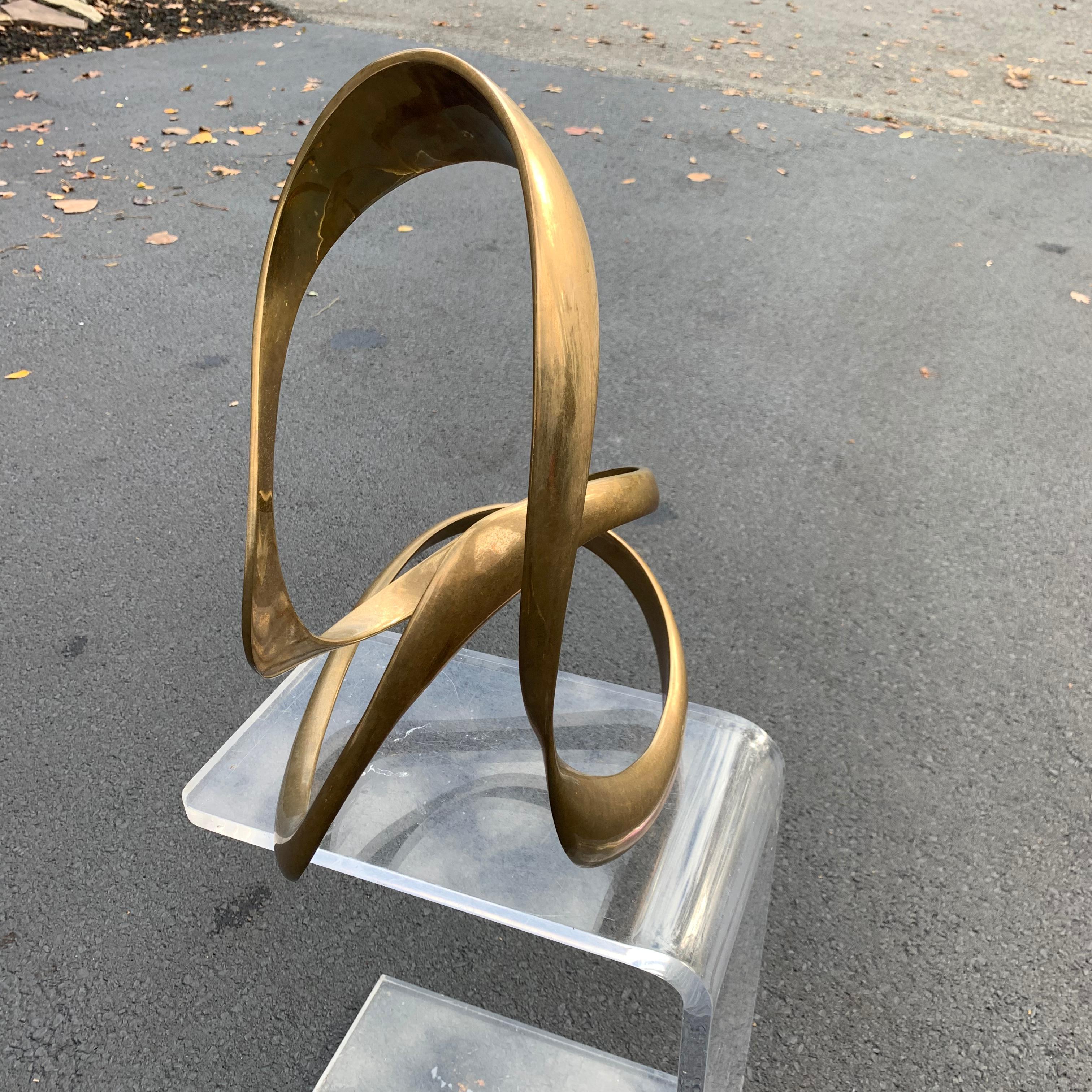 Large Italian Abstract Sculpture in Brass 8