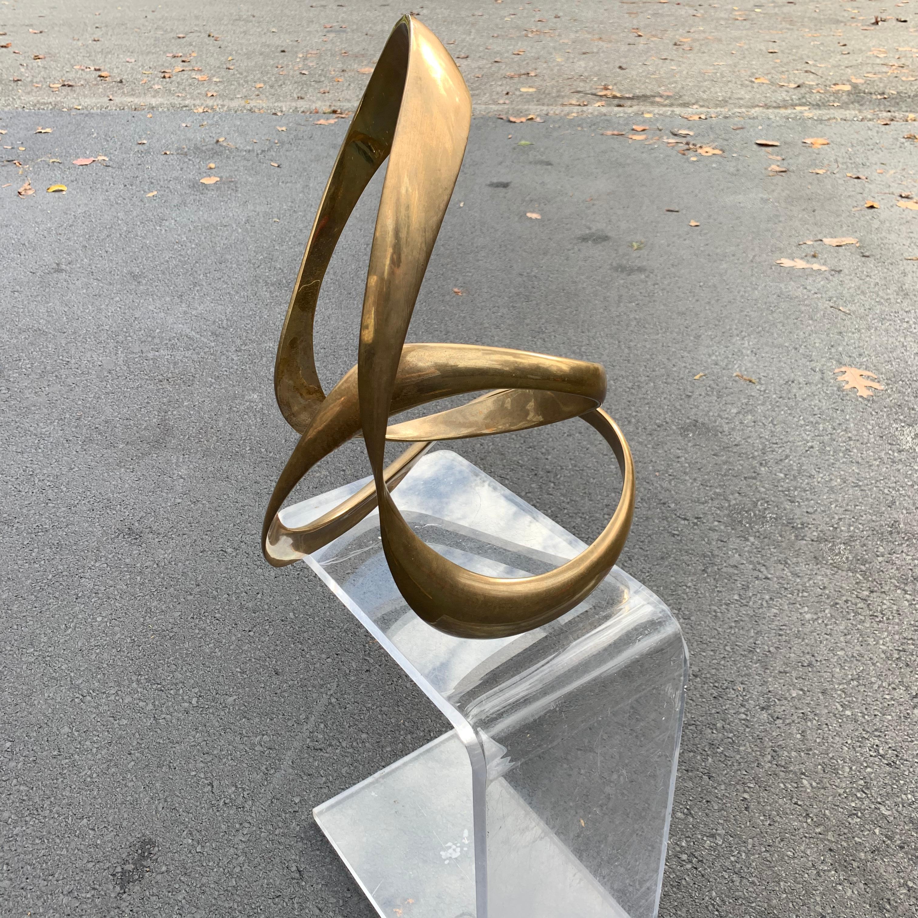 Large Italian Abstract Sculpture in Brass 10