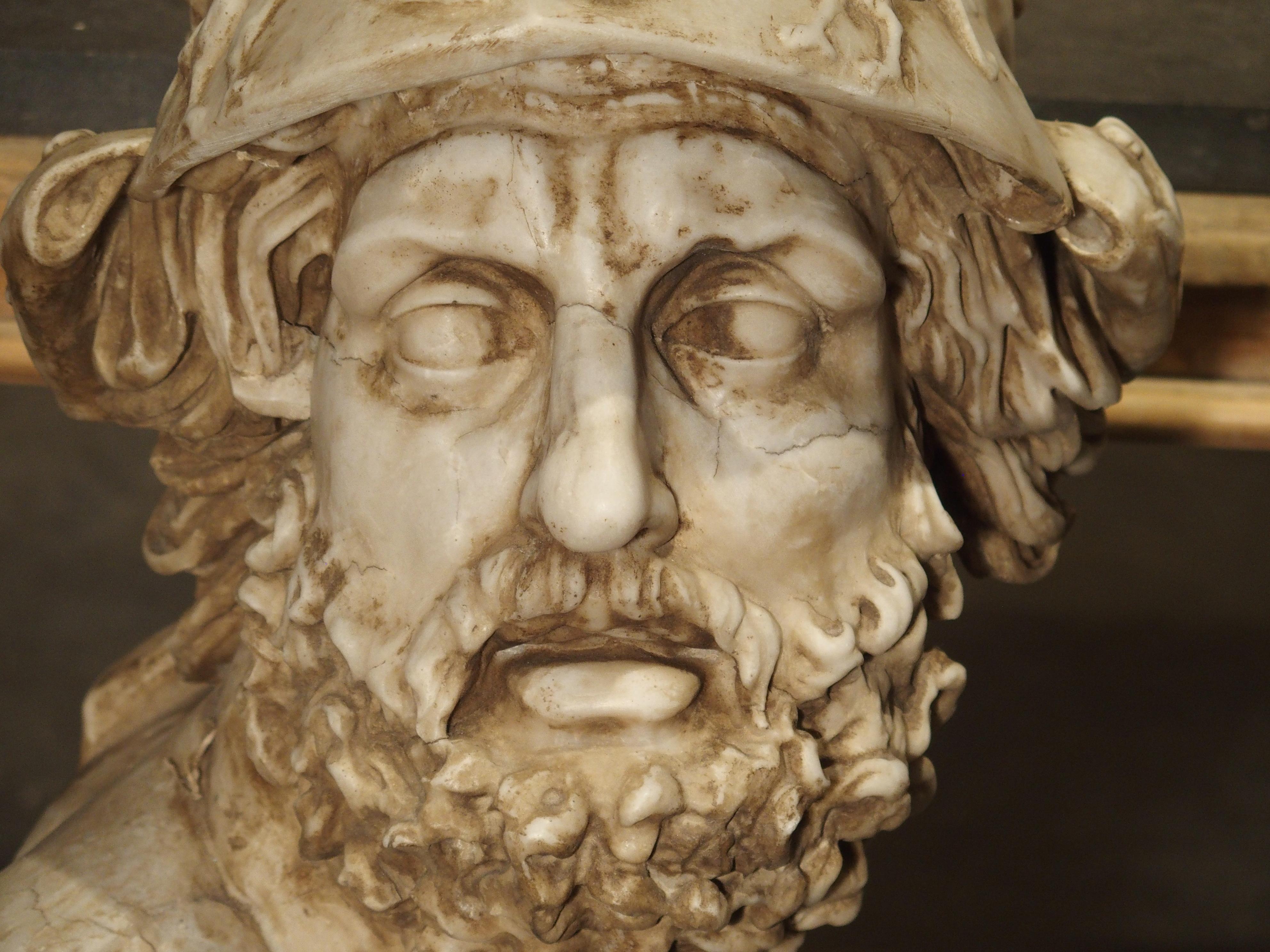Large Italian Alabaster Bust of Menelaus, King of Sparta 7