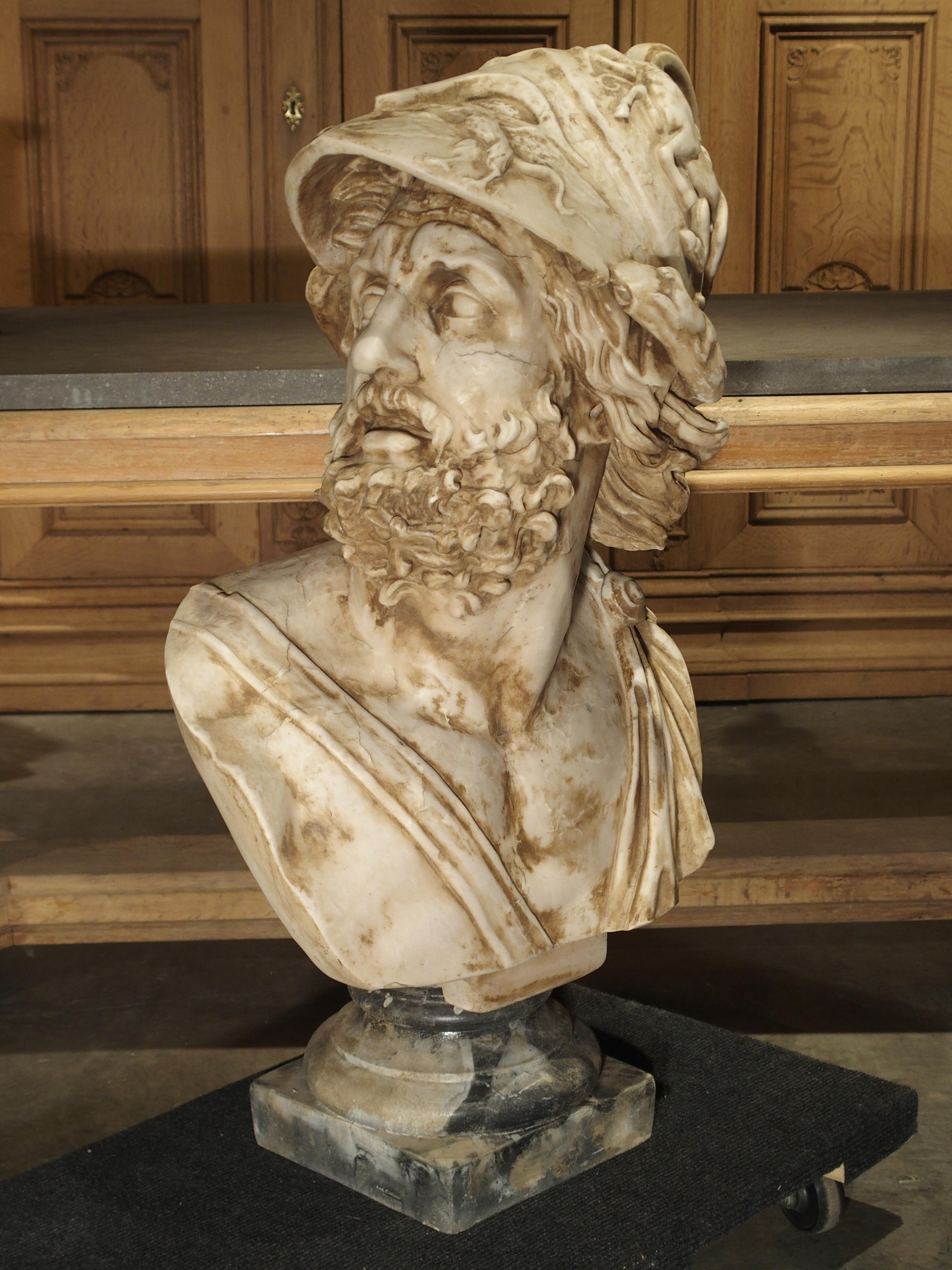 Large Italian Alabaster Bust of Menelaus, King of Sparta 9