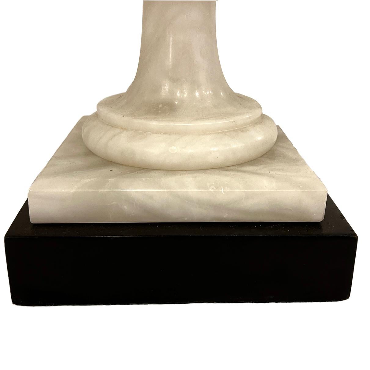 Early 20th Century Large Italian Alabaster Lamp For Sale