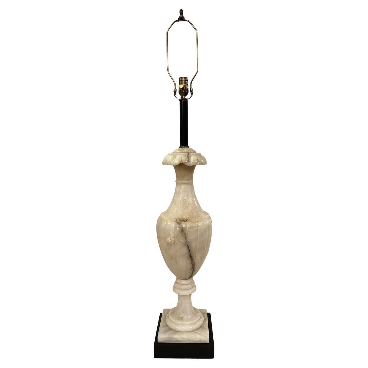 Large Italian Alabaster Lamp For Sale