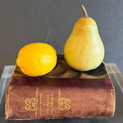 Large Italian Alabaster Marble Green Pear Fruit, Italy