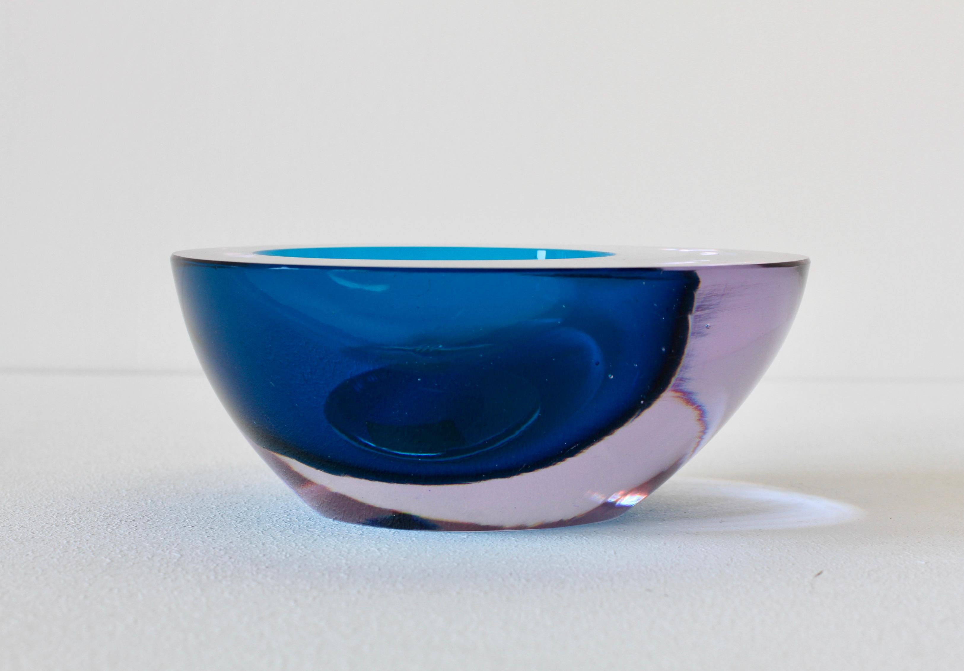 murano blue glass bowl