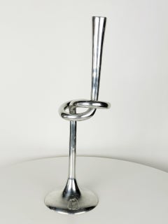 Large Italian Aluminum brutalist 1970s candlestick