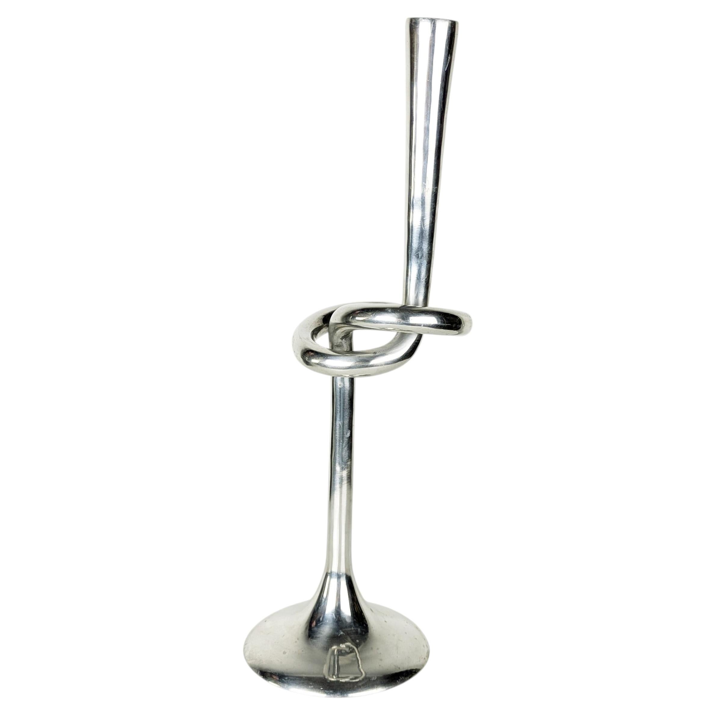 Large Italian Aluminum brutalist 1970s candlestick For Sale