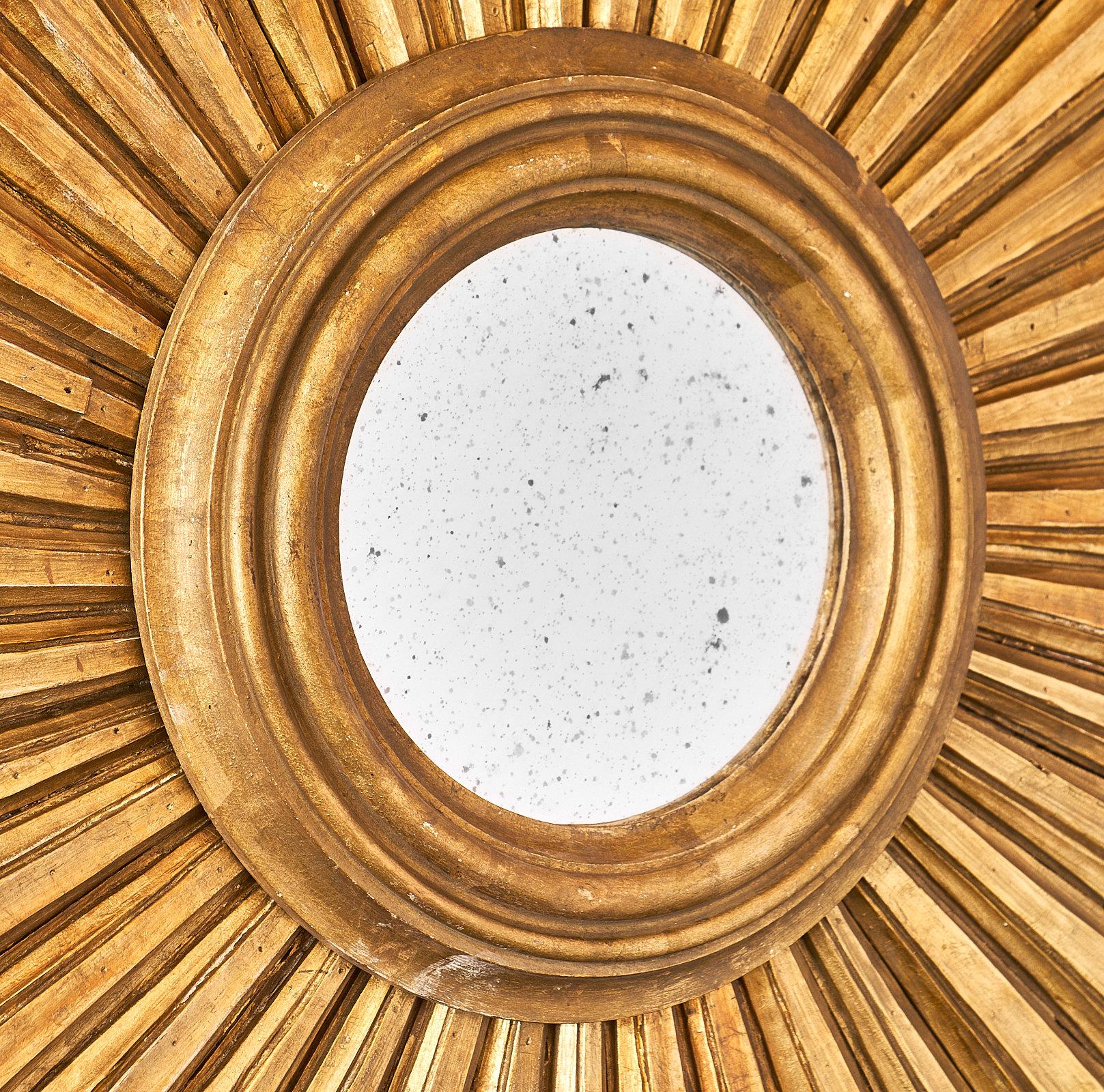 Early 20th Century Large Italian Antique Sunburst Mirror