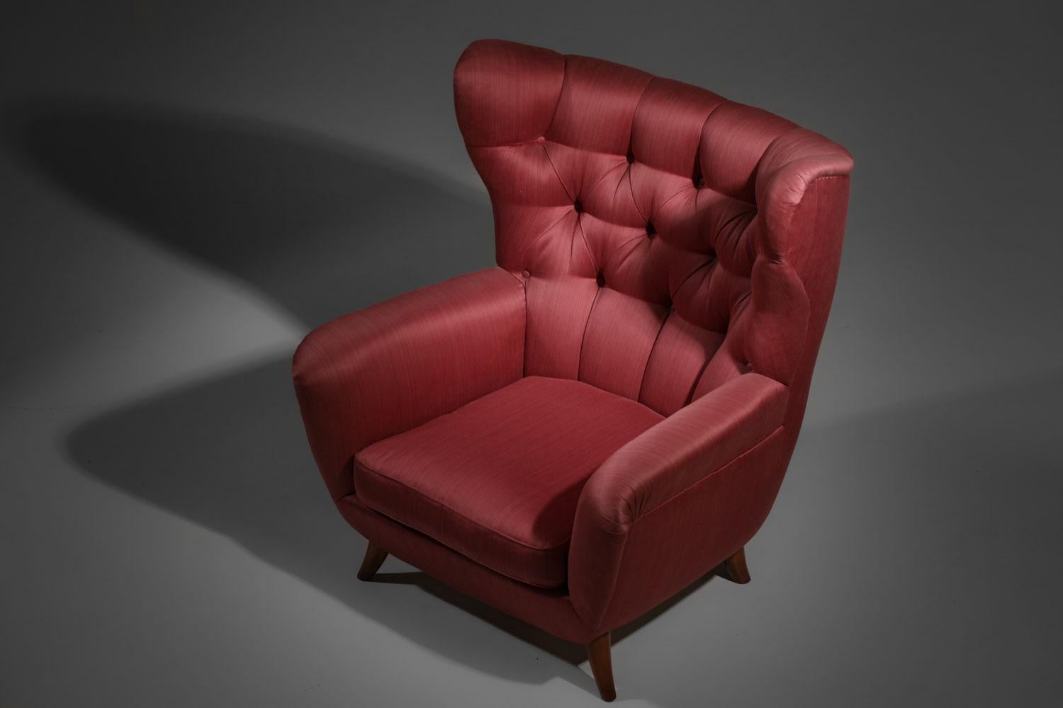 Großer italienischer Sessel, Melchiorre Bega zugeschrieben, 1950er Jahre – G695 im Angebot 6