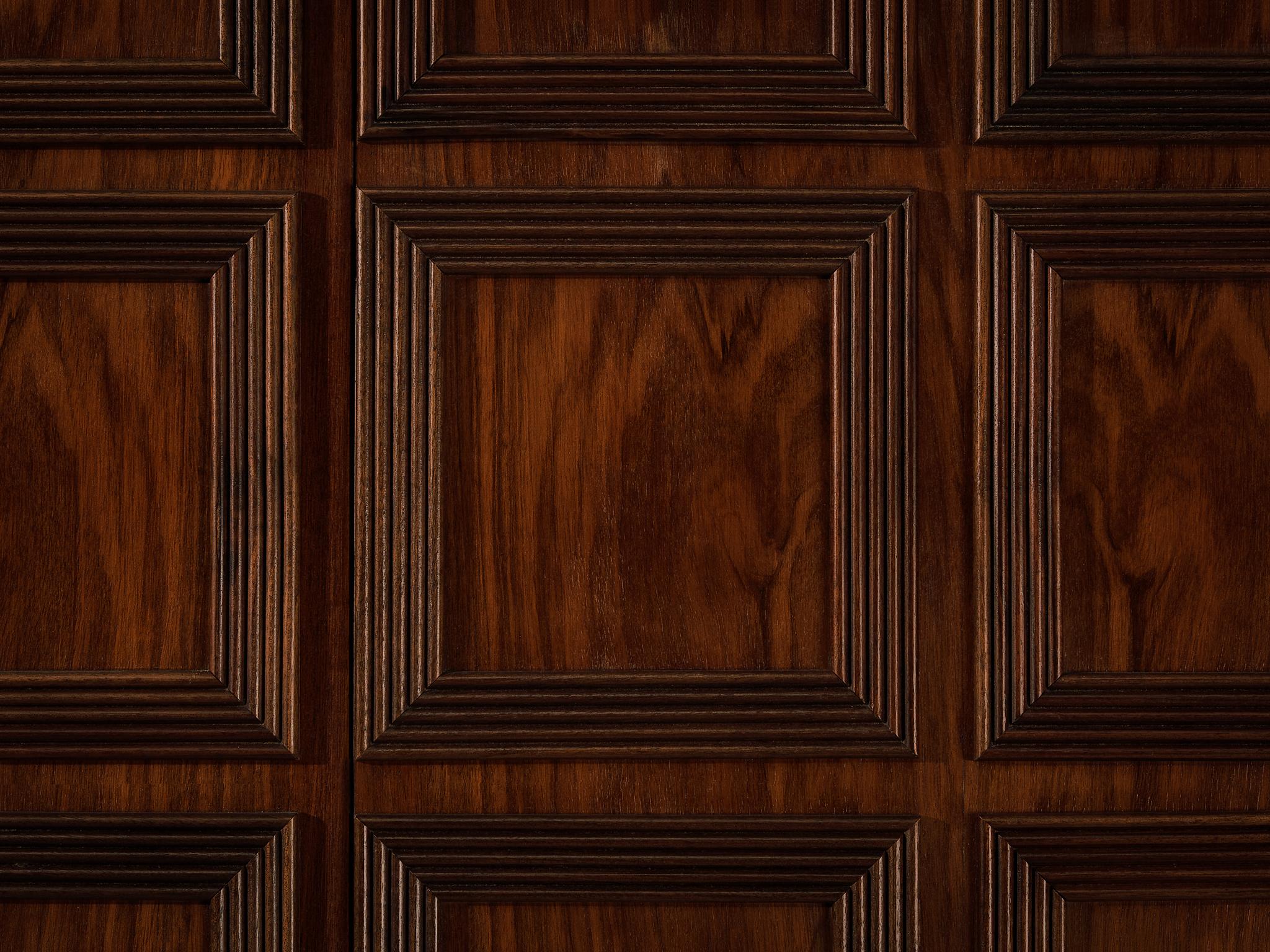 Mid-20th Century Large Italian Art Deco Wardrobe or Highboard in Walnut 1940s For Sale