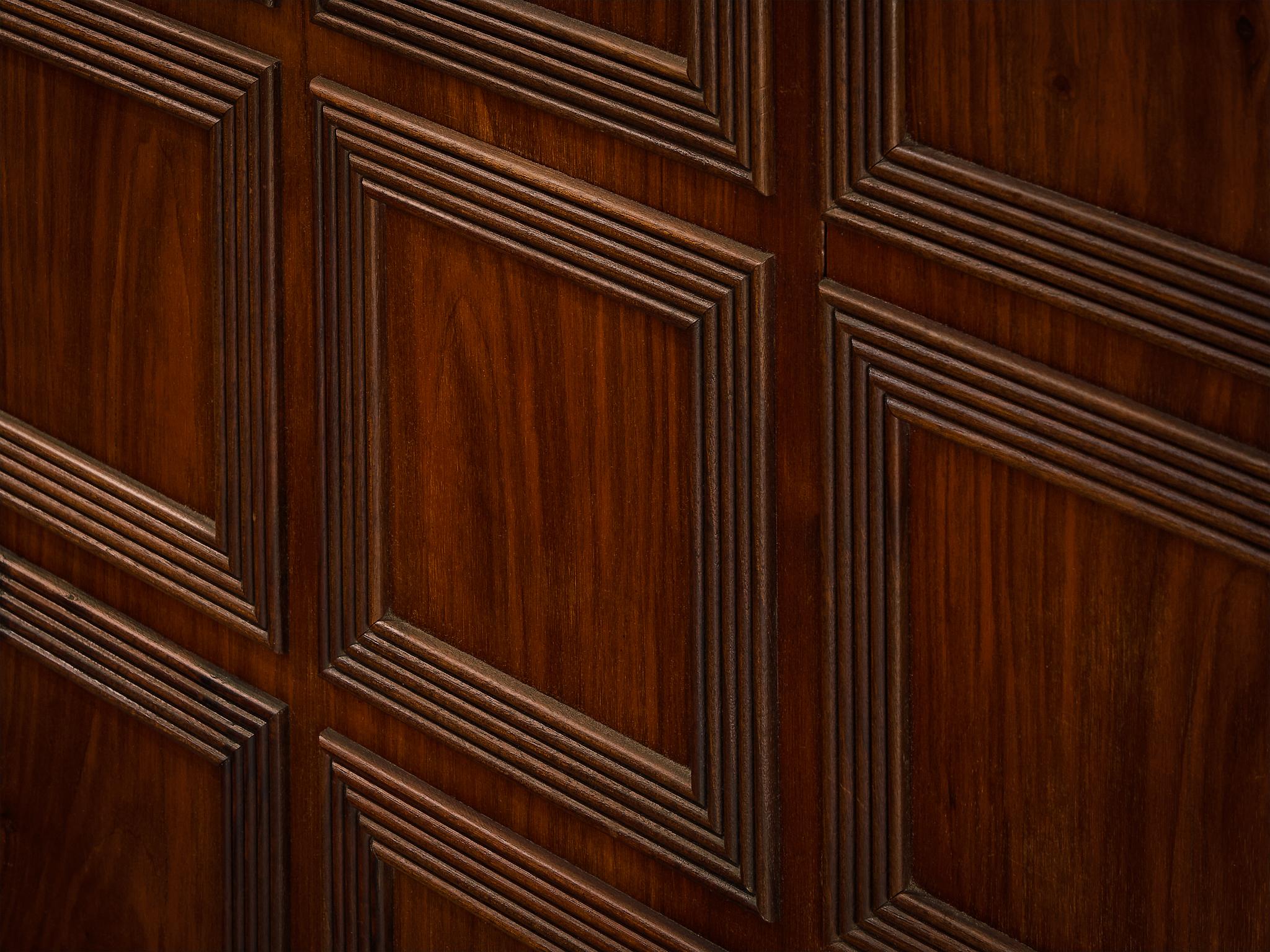 Large Italian Art Deco Wardrobe or Highboard in Walnut 1940s For Sale 2
