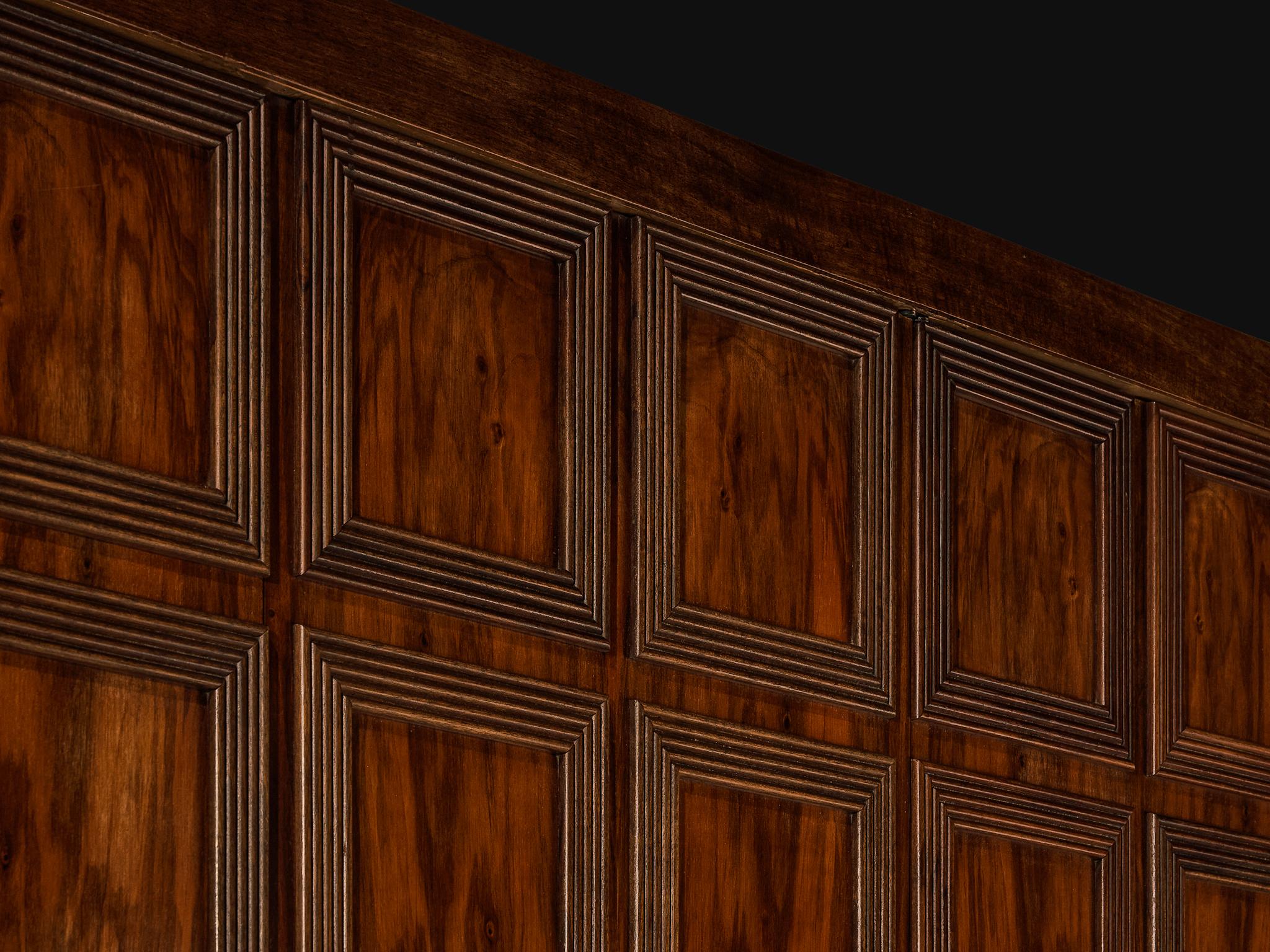 Large Italian Art Deco Wardrobe or Highboard in Walnut 1940s For Sale 5