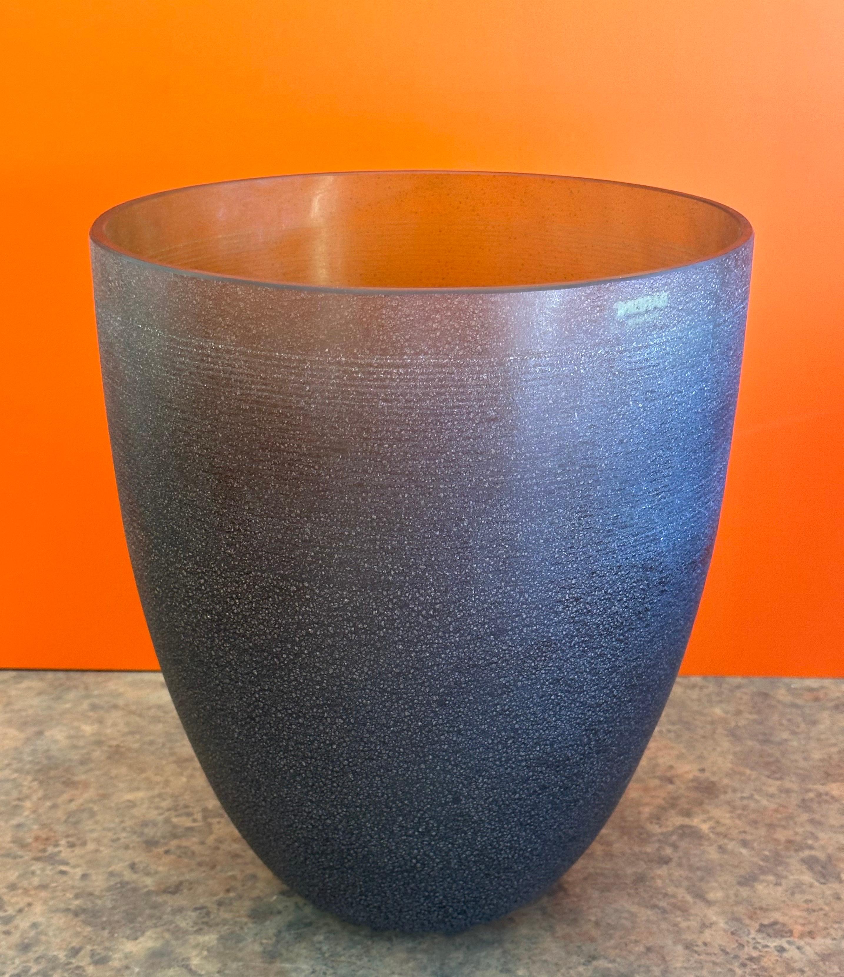 Grande vaso in vetro artistico italiano di Alfredo Barbini per Murano Glass in vendita 3