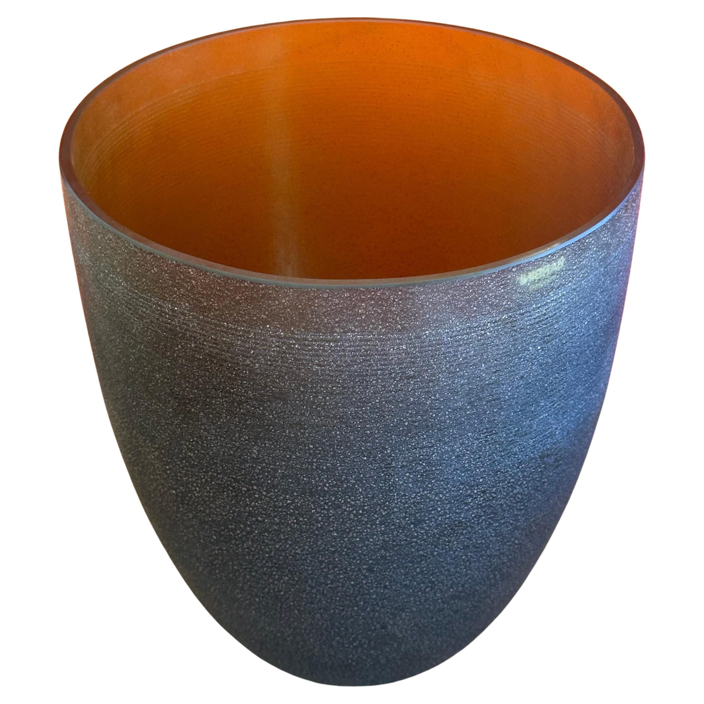 Grande vaso in vetro artistico italiano di Alfredo Barbini per Murano Glass in vendita 4