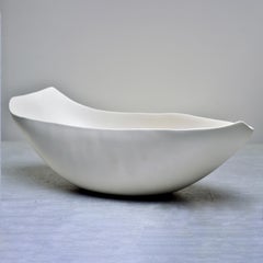 Large Italian Art Pottery Centerpiece Bowl in Linen Glaze