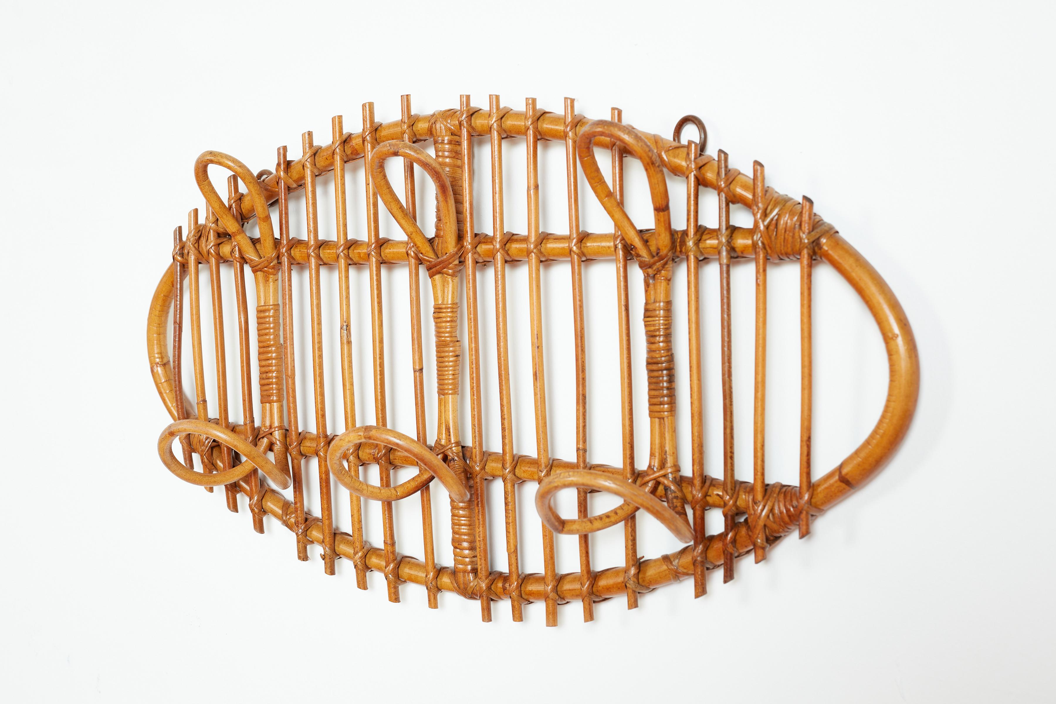 Mid-20th Century Large Italian Bamboo Rack For Sale