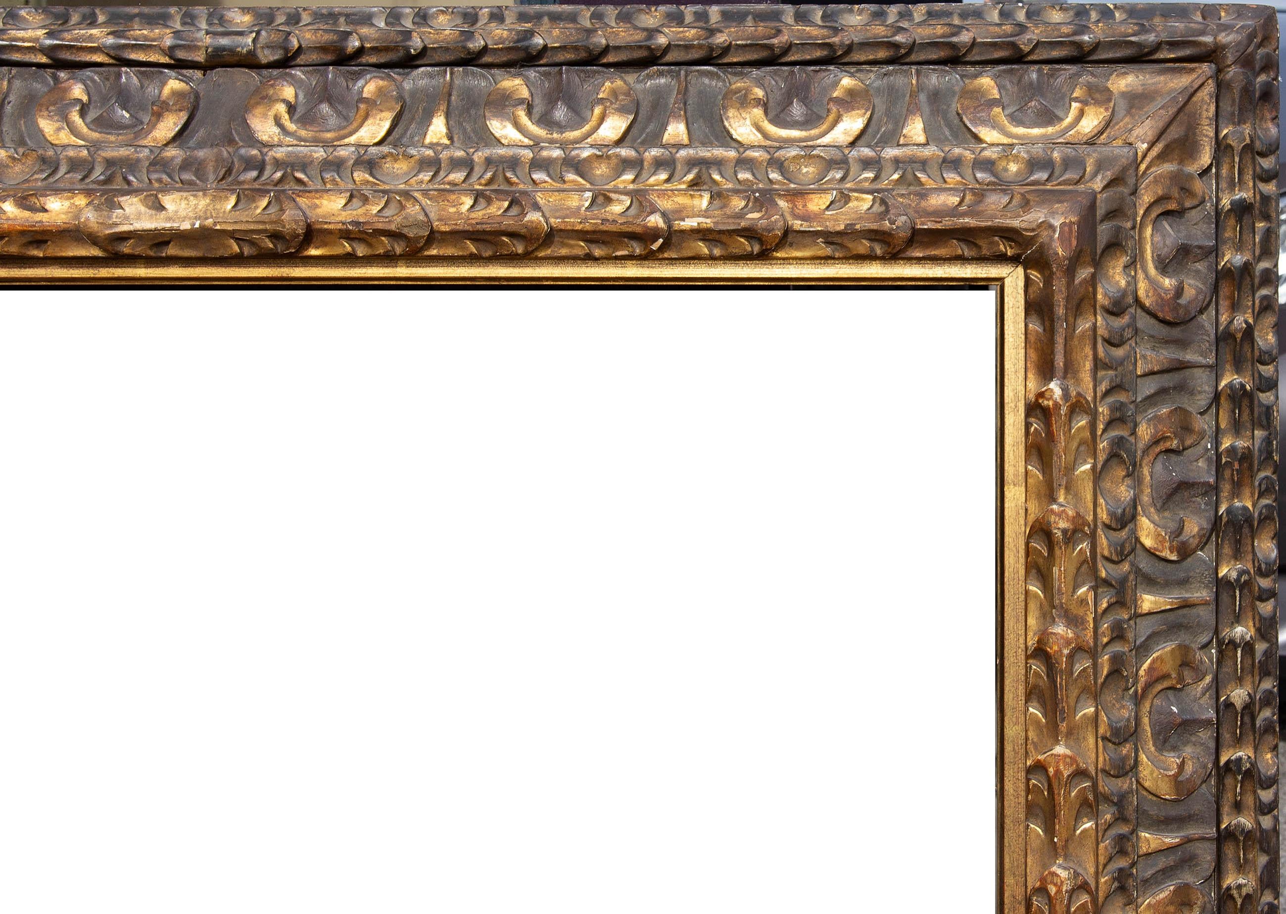 Robustly carved and gilded Italian cassetta frame, 19th century.