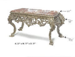 Large Italian Baroque Style Carved Silvered Wood Console