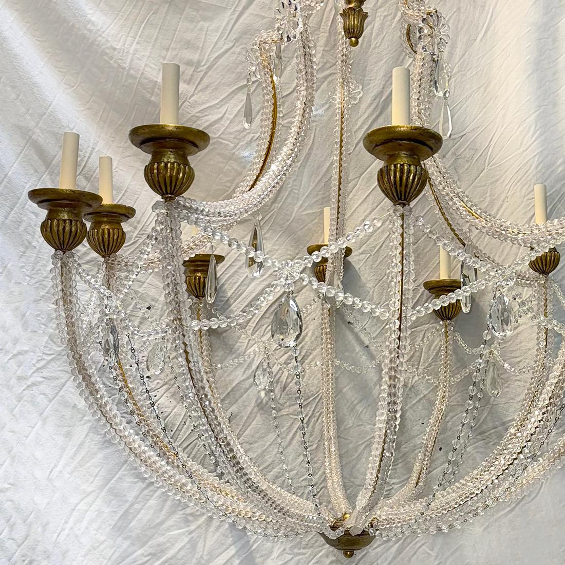 Large Italian Beaded Chandelier In Good Condition For Sale In New York, NY