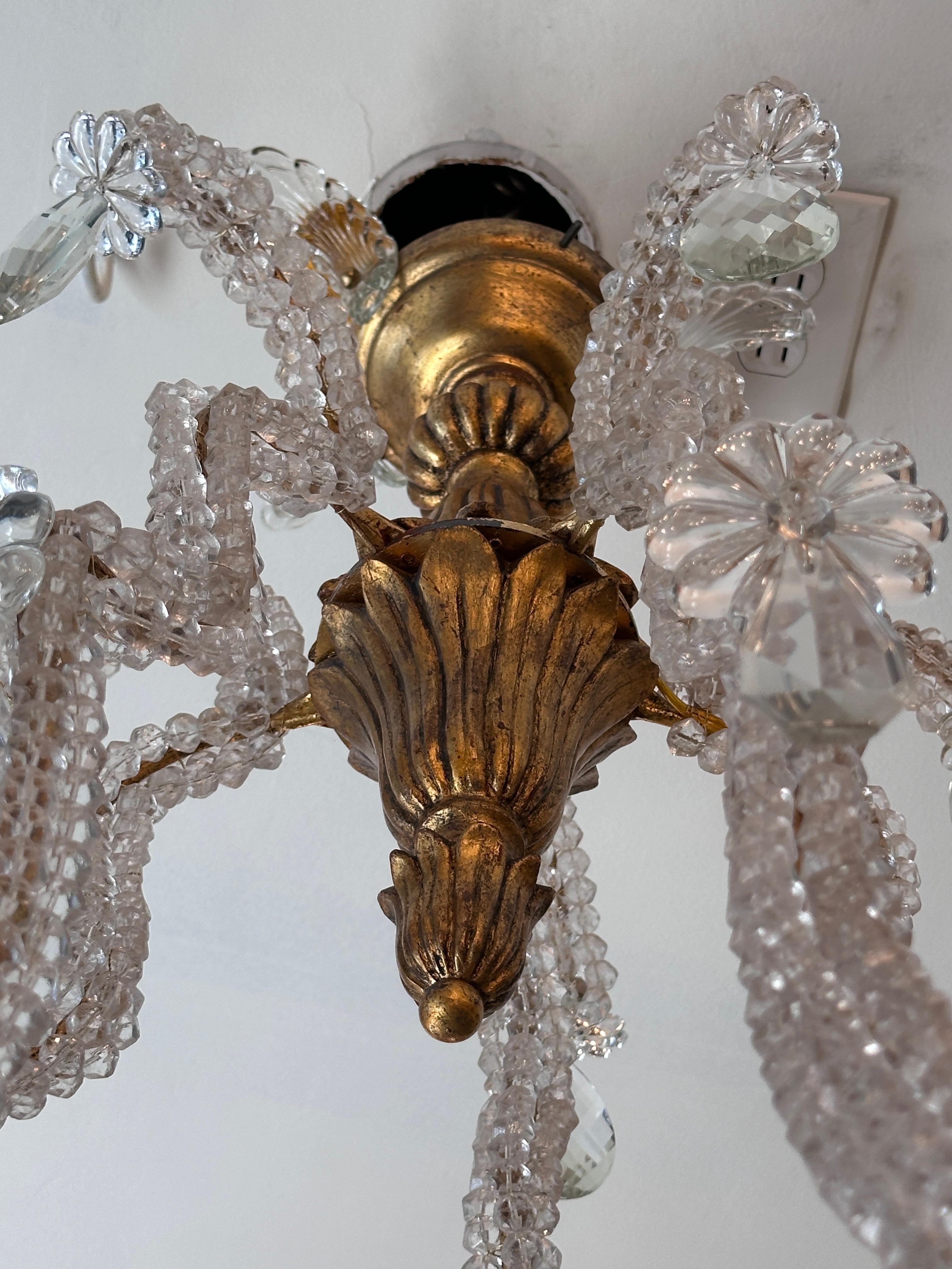 Large Italian Beaded Chandelier For Sale 1