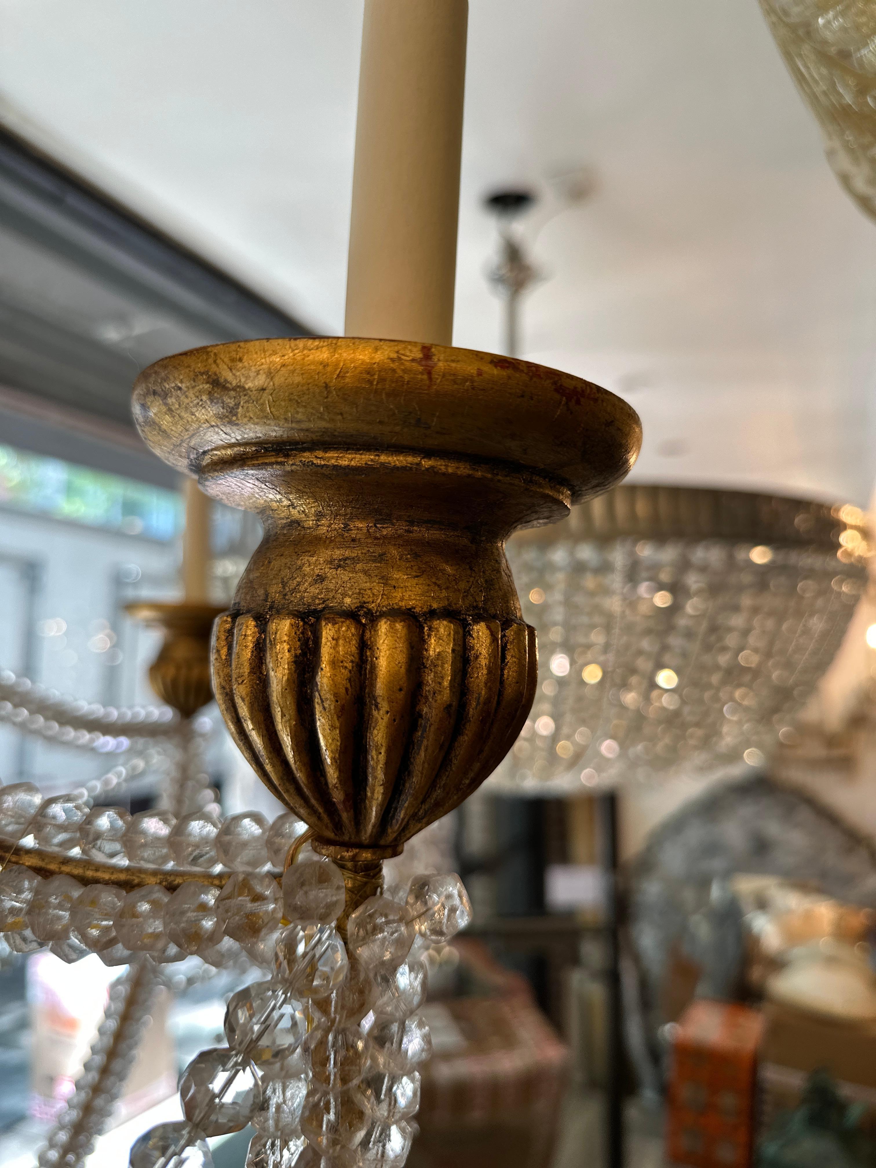 Large Italian Beaded Chandelier For Sale 2