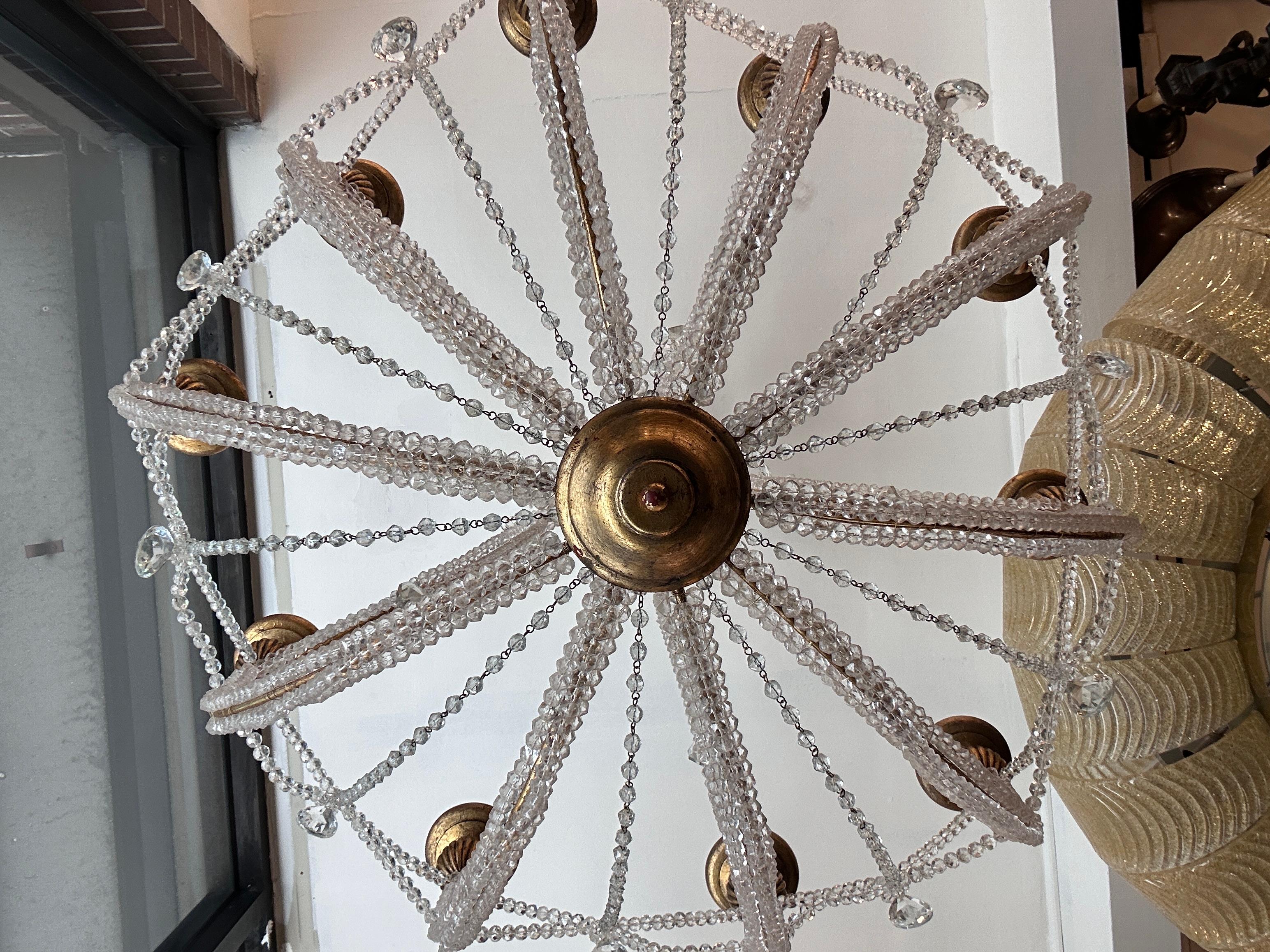 Large Italian Beaded Chandelier For Sale 3
