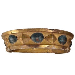 Dosel de cama grande de madera dorada italiana 'Corona