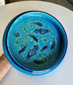 Large Italian Bitossi Aldo Londi Paisley Glazed Bowl