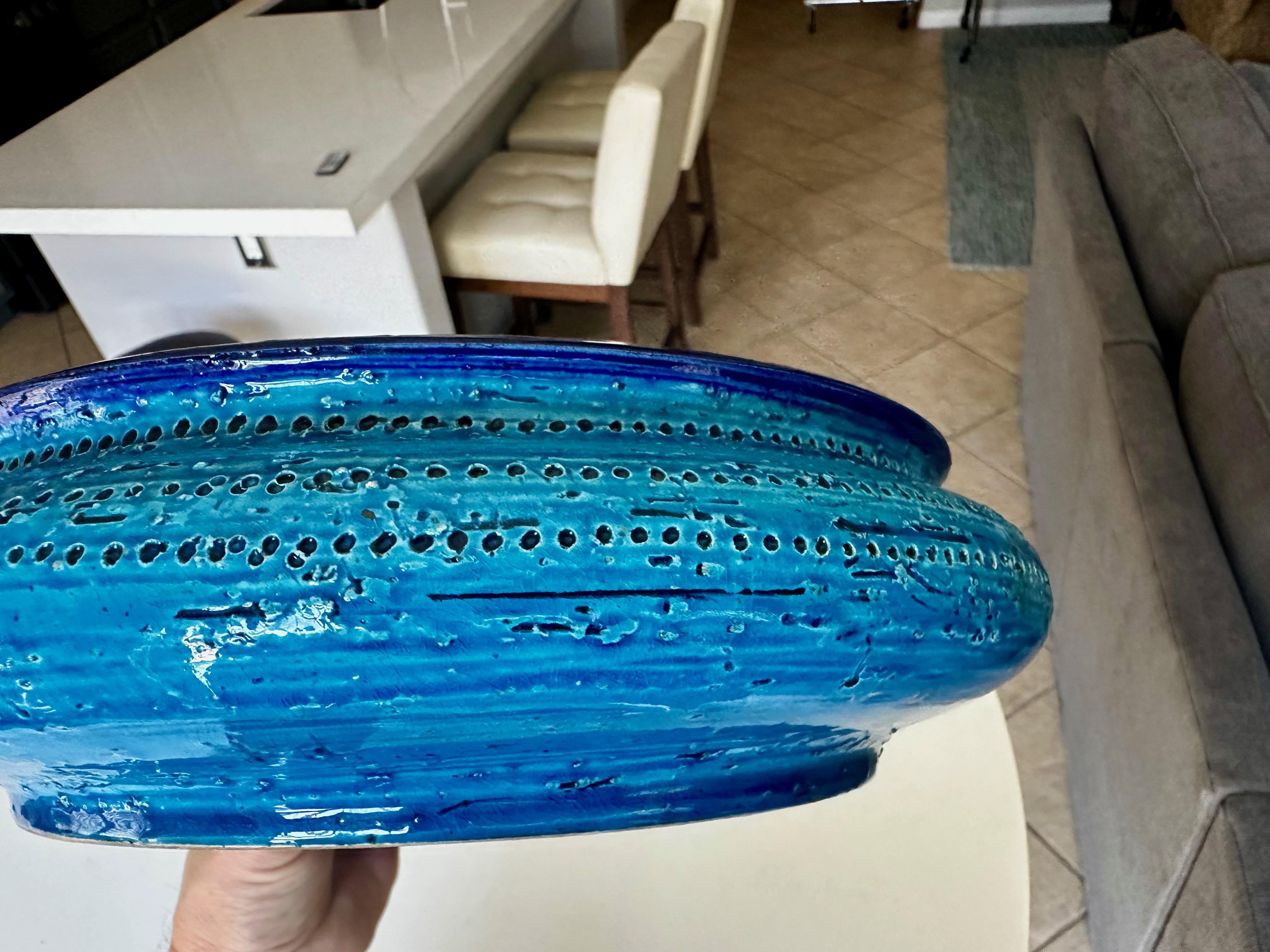 Große glasierte italienische Bitossi Aldo Londi-Schale mit Paisleymuster im Angebot 3