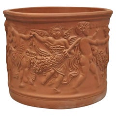 Große italienische Bitossi Rot Terrakotta Cherub Putti Garten Pflanzer Blumentopf
