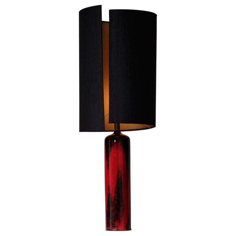 Red Glazed Ceramic Table Lamp, Red Ceramic Table Lamp Uk