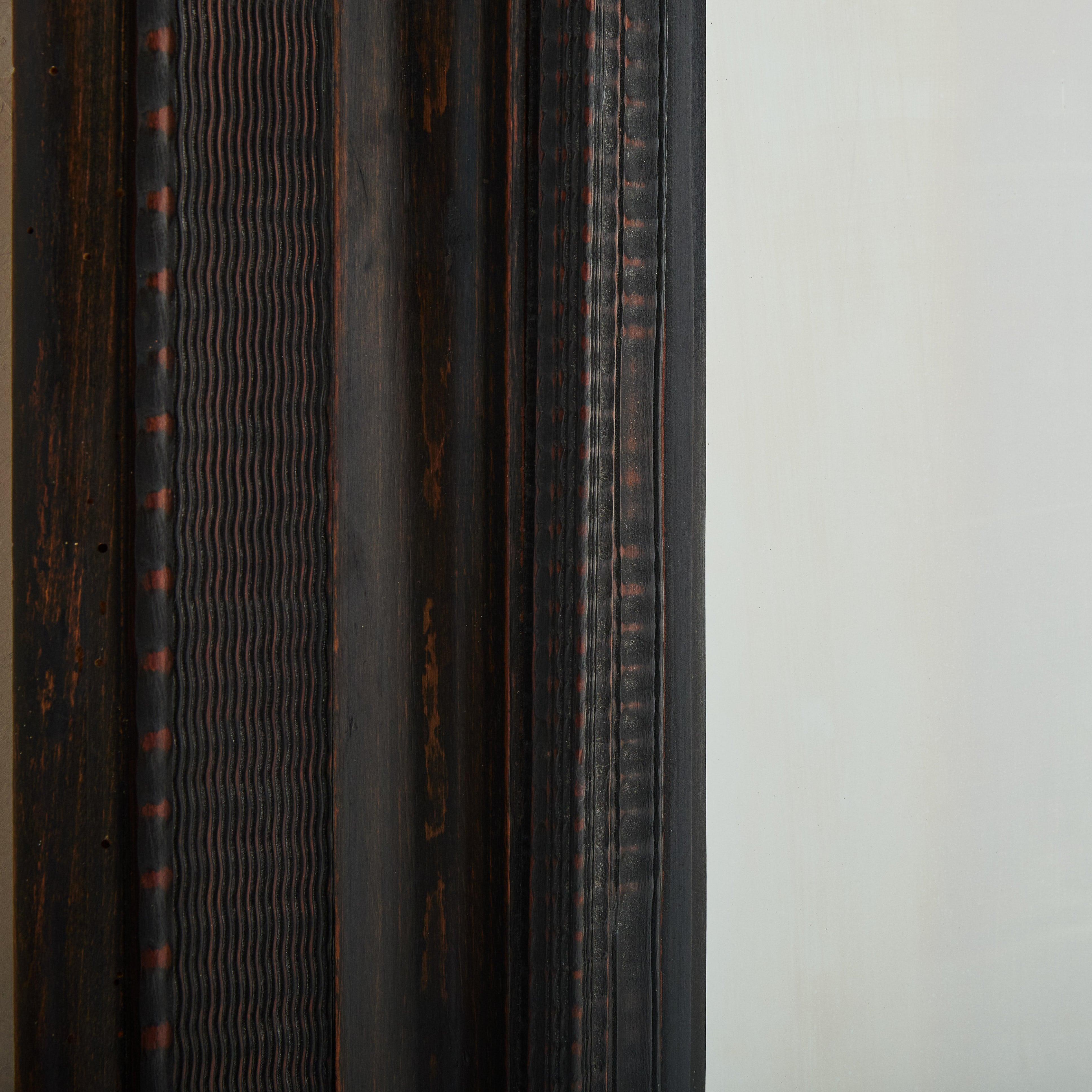 Miroir Large Italian Black Ebonized Wood Wall Mirror, 19th Century en vente