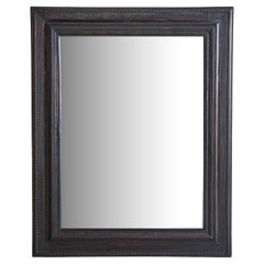 Large Italian Black Ebonized Wood Wall Mirror, 19th Century