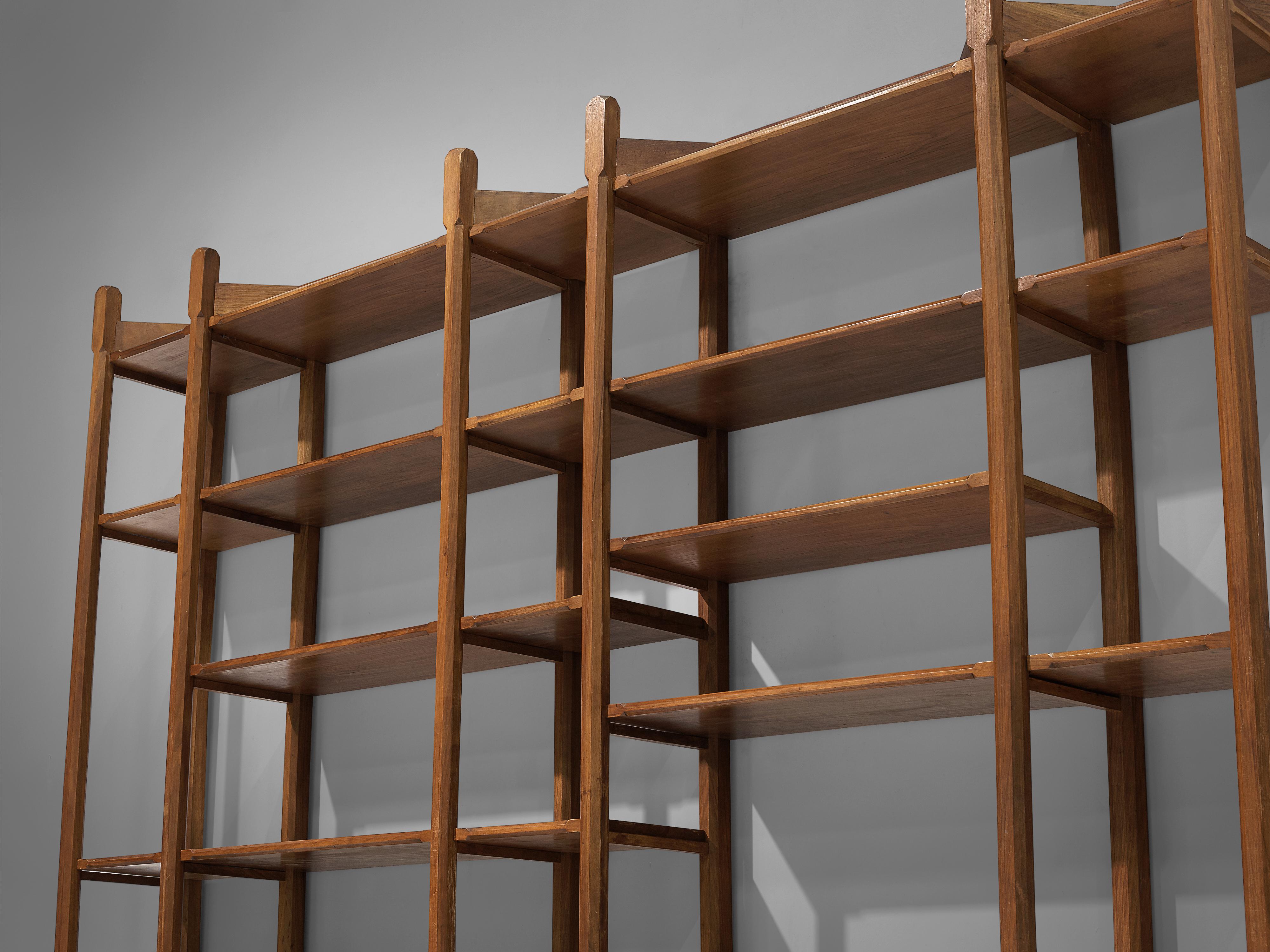 large bookcase with cabinets