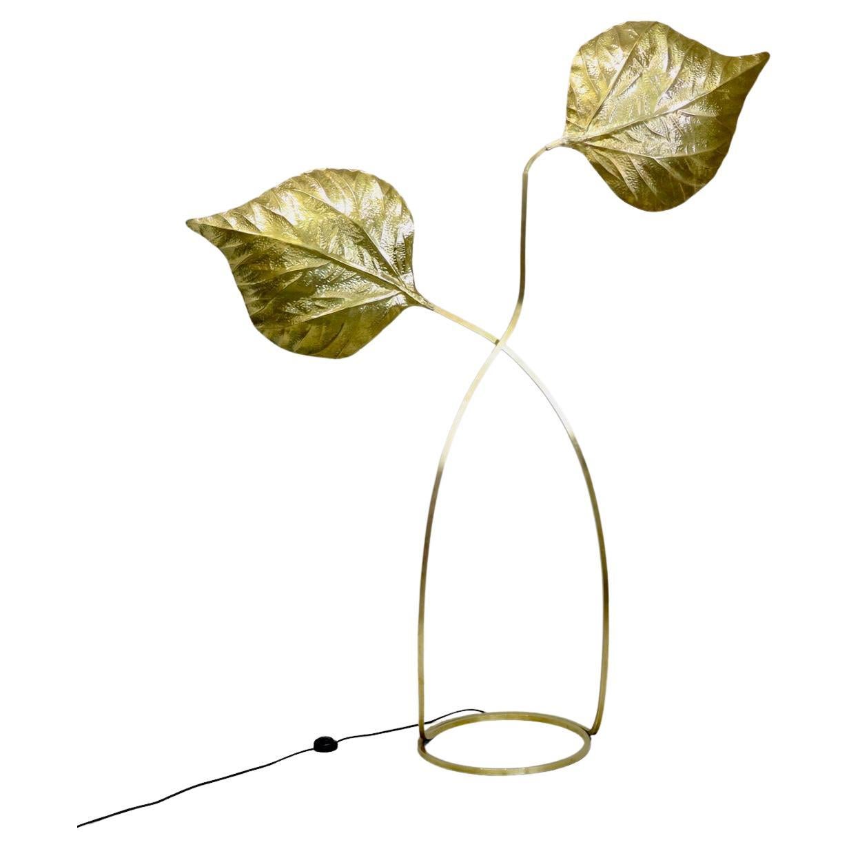Große italienische Stehlampe aus Messing von Tommaso Barbi